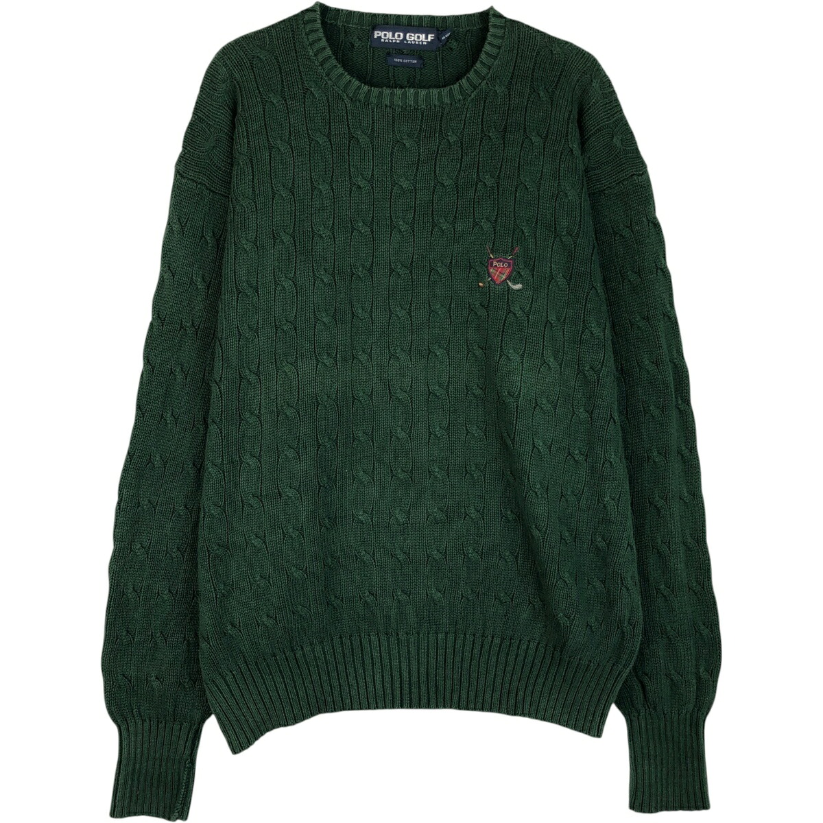 古着 ラルフローレン Ralph Lauren POLO GOLF ポロゴルフ ケーブル編み コットンニットセーター メンズL相当 /eaa645929 【中古】 【260520】|古着屋JAM