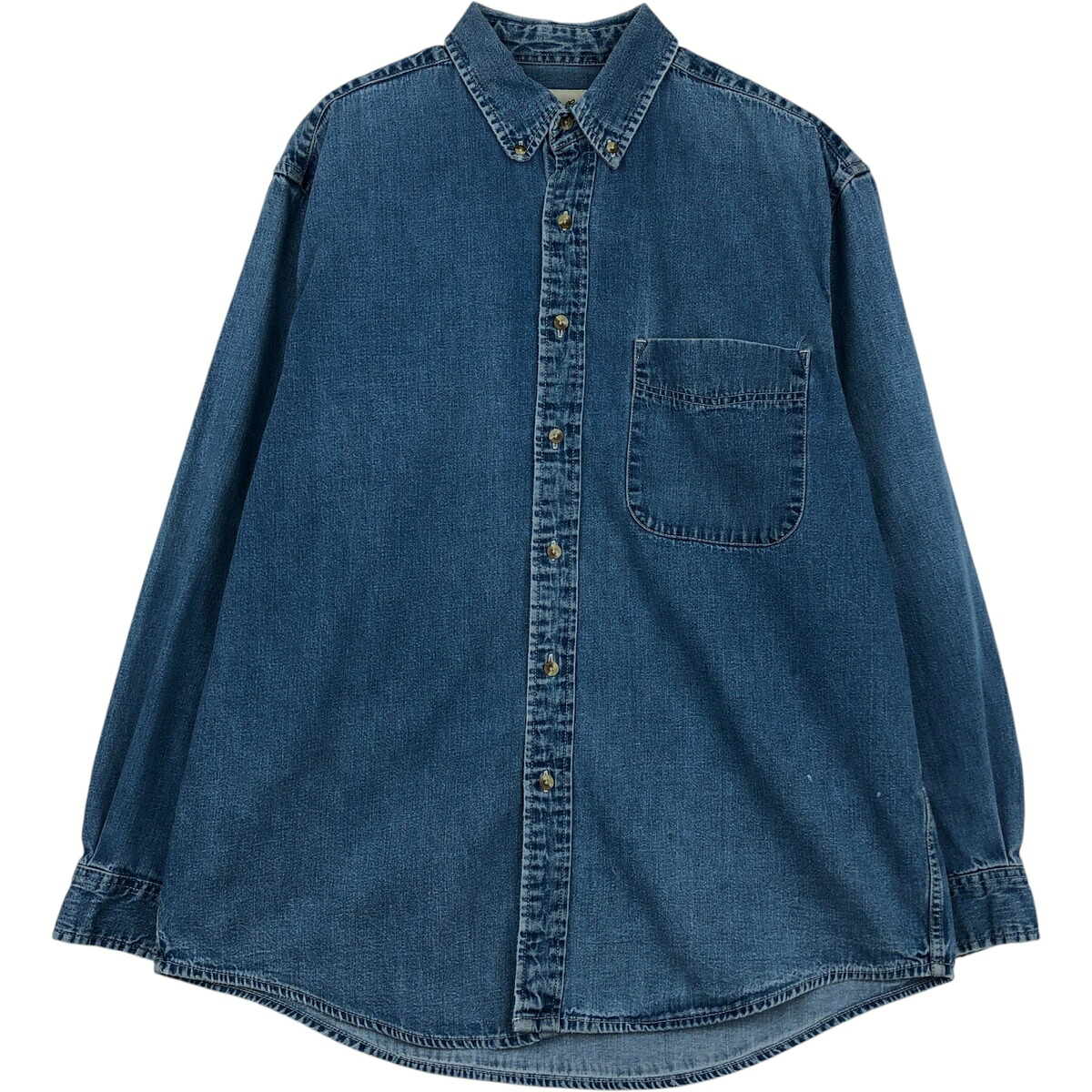 古着 90~00'S エディーバウアー Eddie Bauer 長袖 ボタンダウンデニムシャツ メンズM相当 ヴィンテージ /eaa646677 【中古】 【260524】｜古着屋JAM