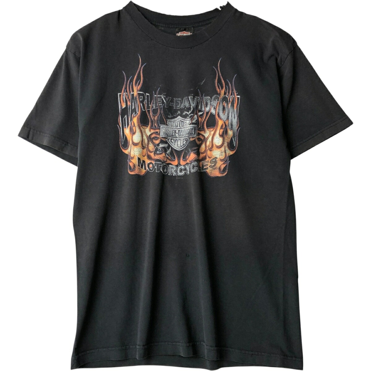 古着 00'S ハーレーダビッドソン Harley-Davidson ファイヤーパターン モーターサイクル バイクTシャツ メンズL相当 /eaa648595 【中古】 【260614】｜古着屋JAM
