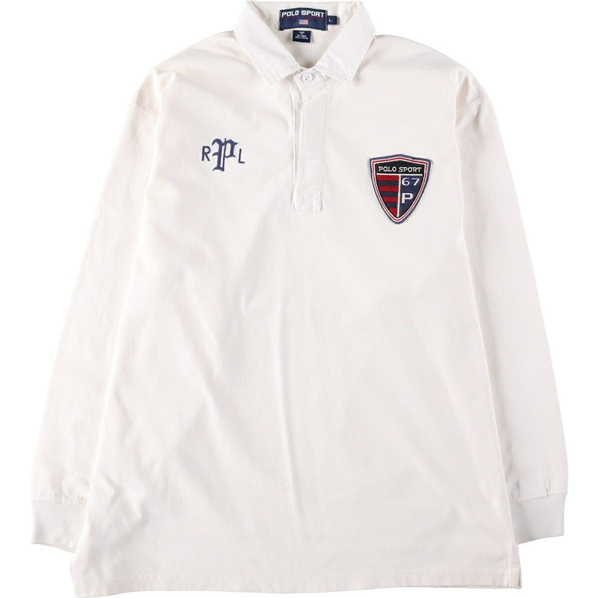 古着 90'S ラルフローレン Ralph Lauren POLO SPORT ポロスポーツ 長袖 ラガーシャツ メンズL相当 ヴィンテージ /eaa648948 【中古】 【260615】｜古着屋JAM