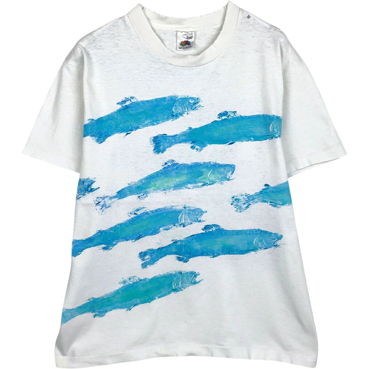 古着 90'S フルーツオブザルーム FRUIT OF THE LOOM 魚柄 プリントTシャツ カナダ製 メンズL相当 ヴィンテージ /eaa650390 【中古】 【260618】 【GR-UN】｜古着屋JAM