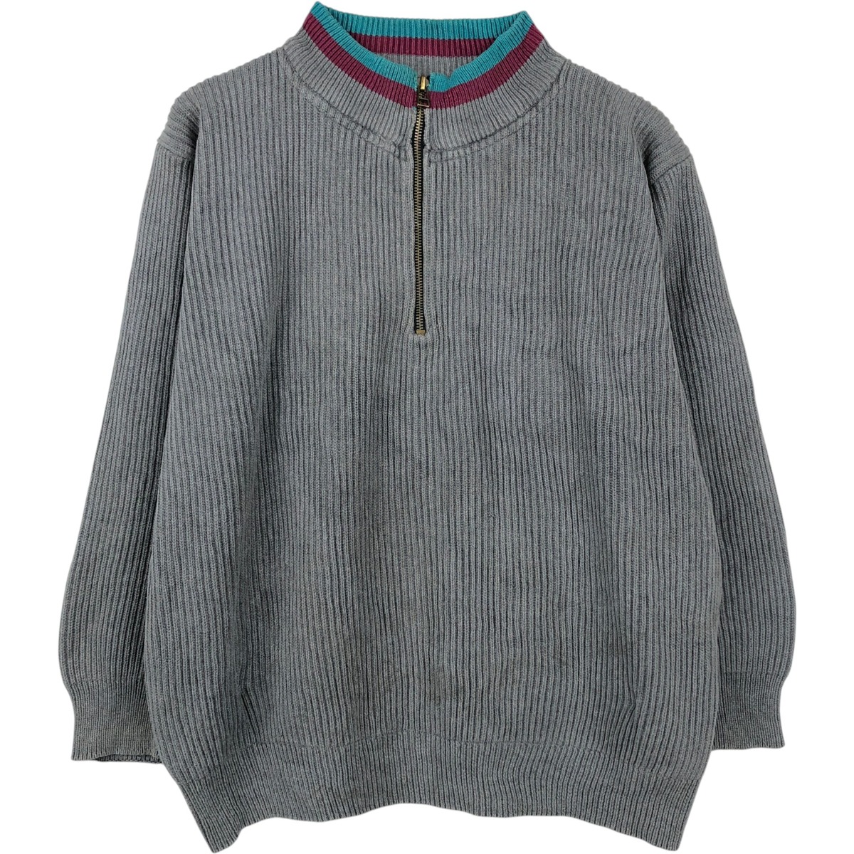 古着 90'S エディーバウアー Eddie Bauer リブ編み コットンニットハーフジップセーター メンズXL相当 ヴィンテージ /eaa651556 【中古】 【260626】｜古着屋JAM