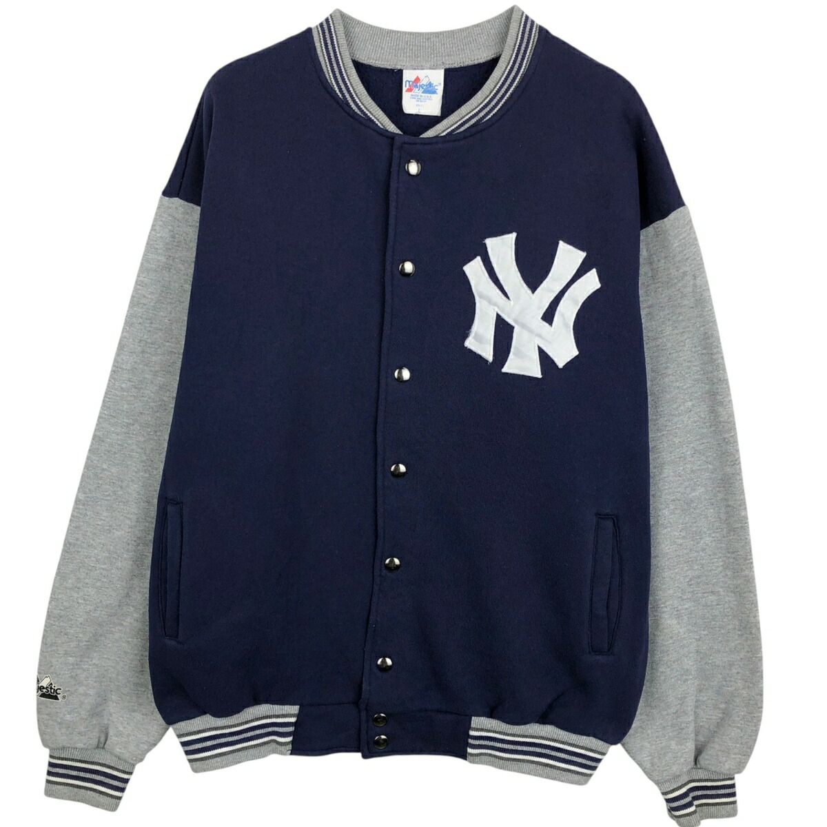 古着 90'S Majestic MLB NEW YORK YANKEES ニューヨークヤンキース スタジャン アワードジャケット バーシティジャケット USA製 メンズL相当 ヴィンテージ /eaa652371 【中古】 【260621】 【GR-UN】｜古着屋JAM
