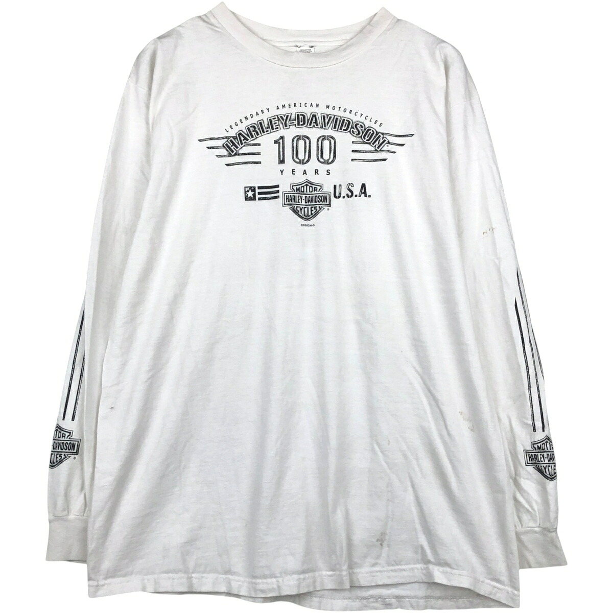 古着 00'S ハーレーダビッドソン Harley-Davidson モーターサイクル ロングTシャツ ロンT USA製 メンズXL相当 /eaa655136 【中古】 【260629】 ホワイト系 春夏秋｜古着屋JAM