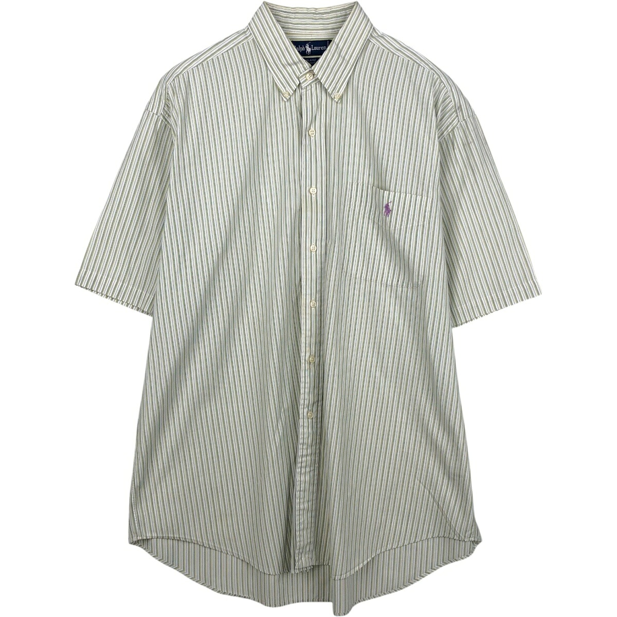 古着 ラルフローレン Ralph Lauren BLAIRE マルチストライプ 半袖 ボタンダウン ストライプシャツ メンズXL相当 /eaa655853 【中古】 【260704】｜古着屋JAM