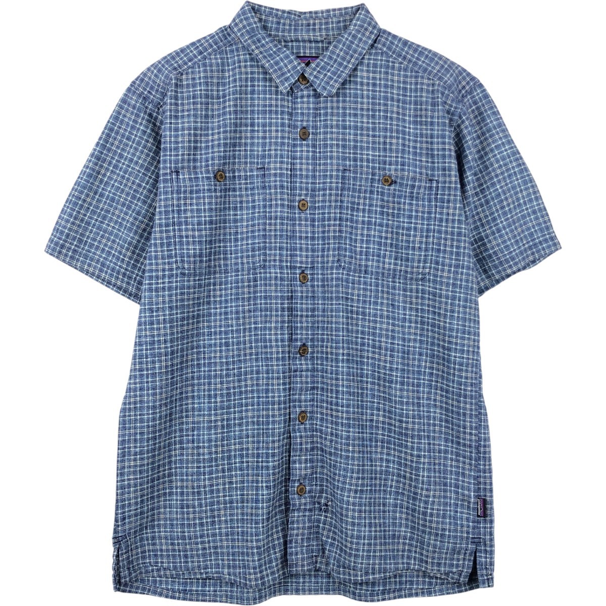 古着 パタゴニア Patagonia バックステップシャツ 53139SP18 チェック柄 半袖 コットン&times;ヘンプシャツ ボックスシャツ メンズM相当 /eaa659112 【中古】 【260712】｜古着屋JAM