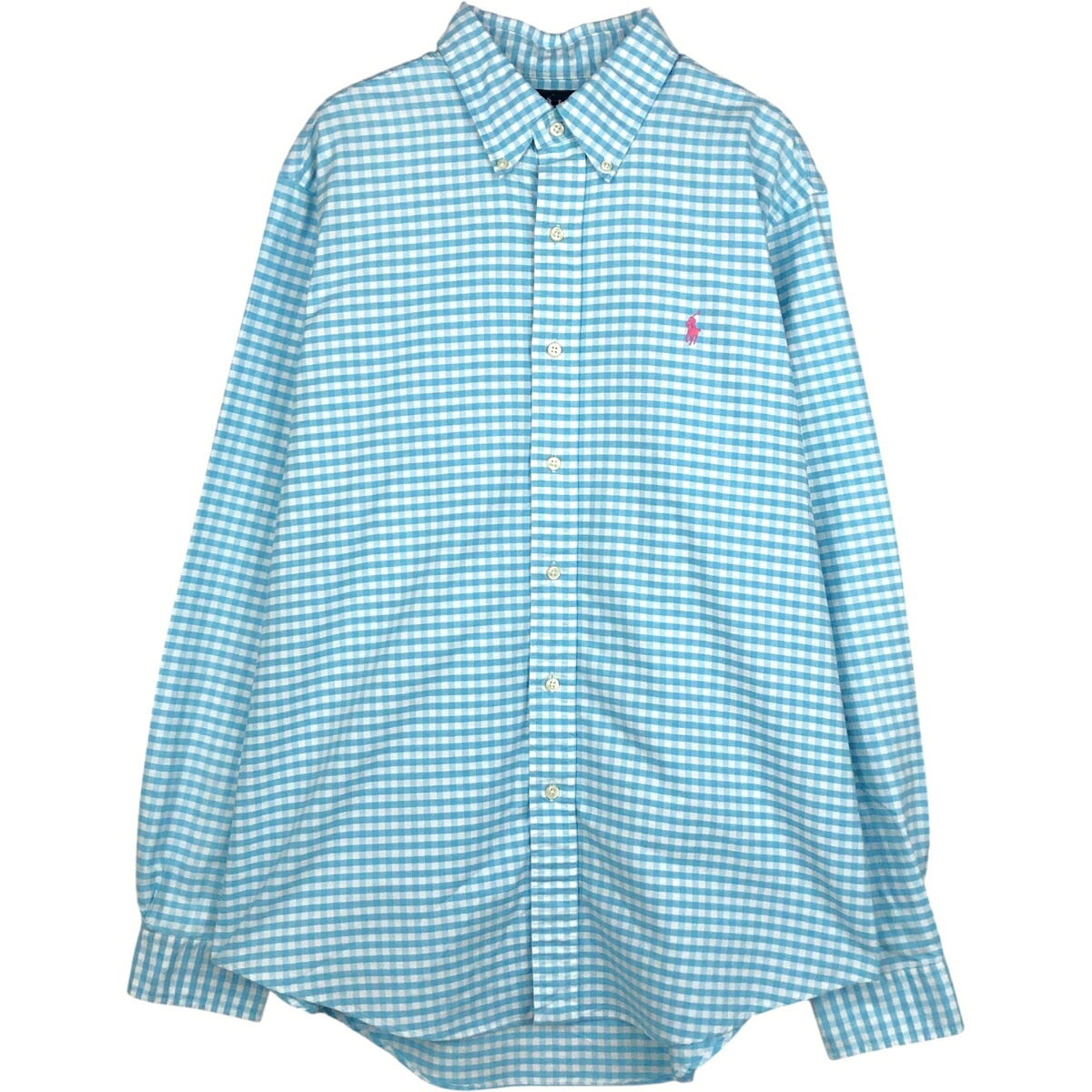 古着 ラルフローレン Ralph Lauren CUSTOM FIT ギンガムチェック 長袖 ボタンダウンチェックシャツ メンズL相当 /eaa659322 【中古】 【260711】｜古着屋JAM