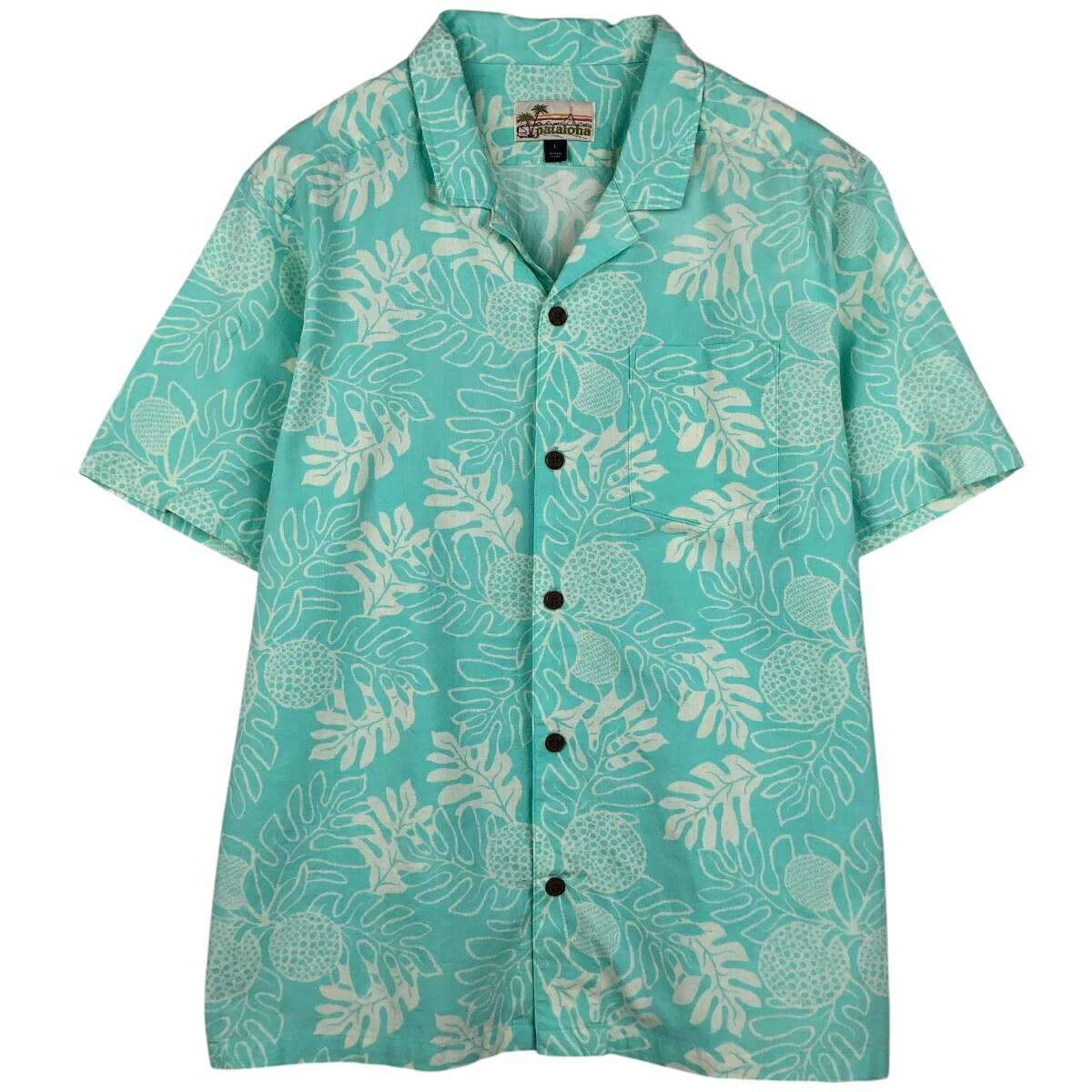 古着 パタゴニア Patagonia pataloha パタロハ 52566SP18 総柄 オープンカラー ハワイアンアロハシャツ ボックスシャツ メンズL相当 /eaa660176 【中古】 【260718】 ブルー系 春夏|古着屋JAM