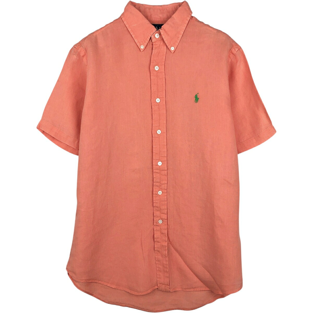 古着 ラルフローレン Ralph Lauren CUSTOM FIT 半袖 リネン ボタンダウンシャツ メンズM相当 /eaa660608 【中古】 【260717】｜古着屋JAM