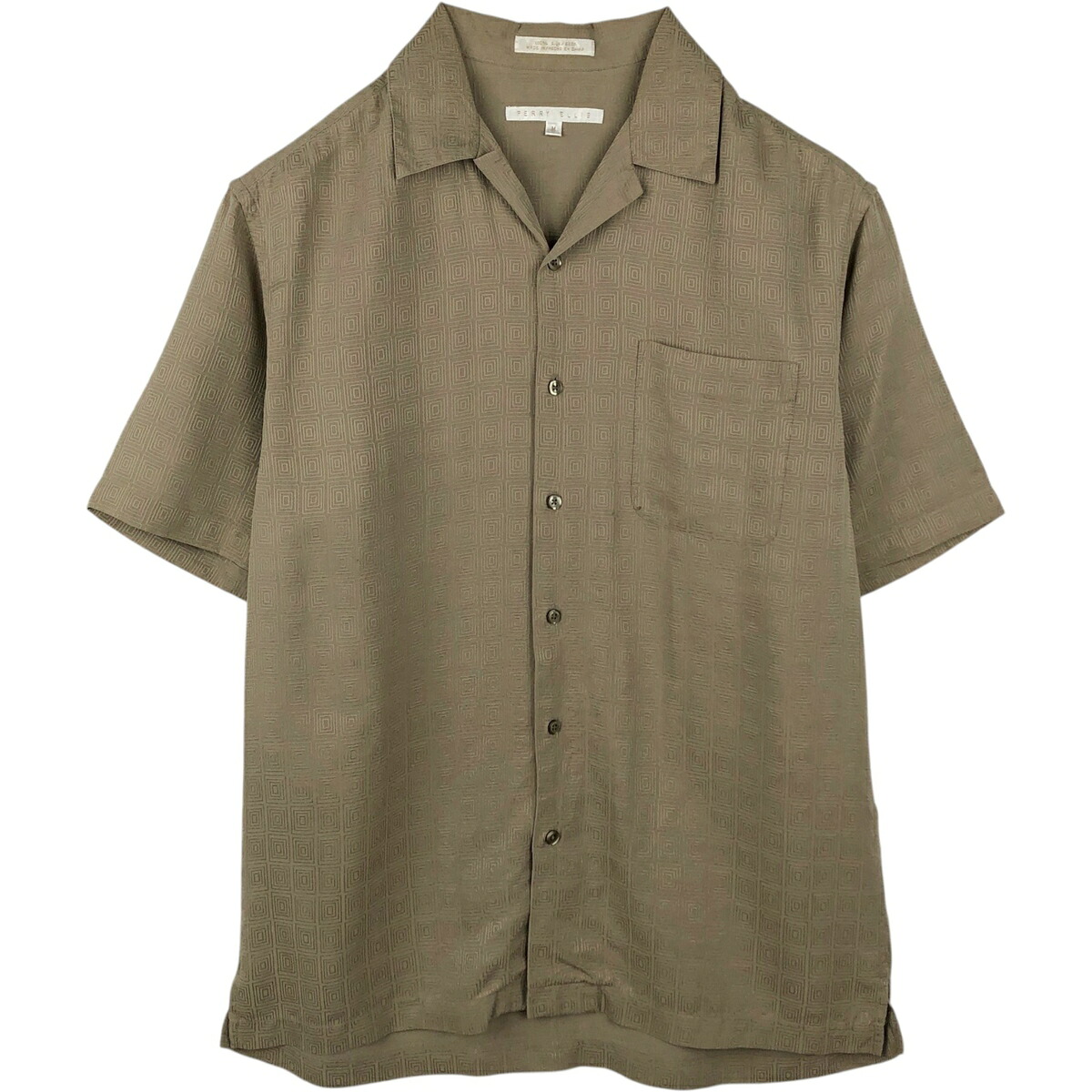 古着 ペリーエリス PERRY ELLIS 半袖 オープンカラー シルクシャツ ボックスシャツ メンズM相当 /eaa663903 【中古】 【260722】｜古着屋JAM