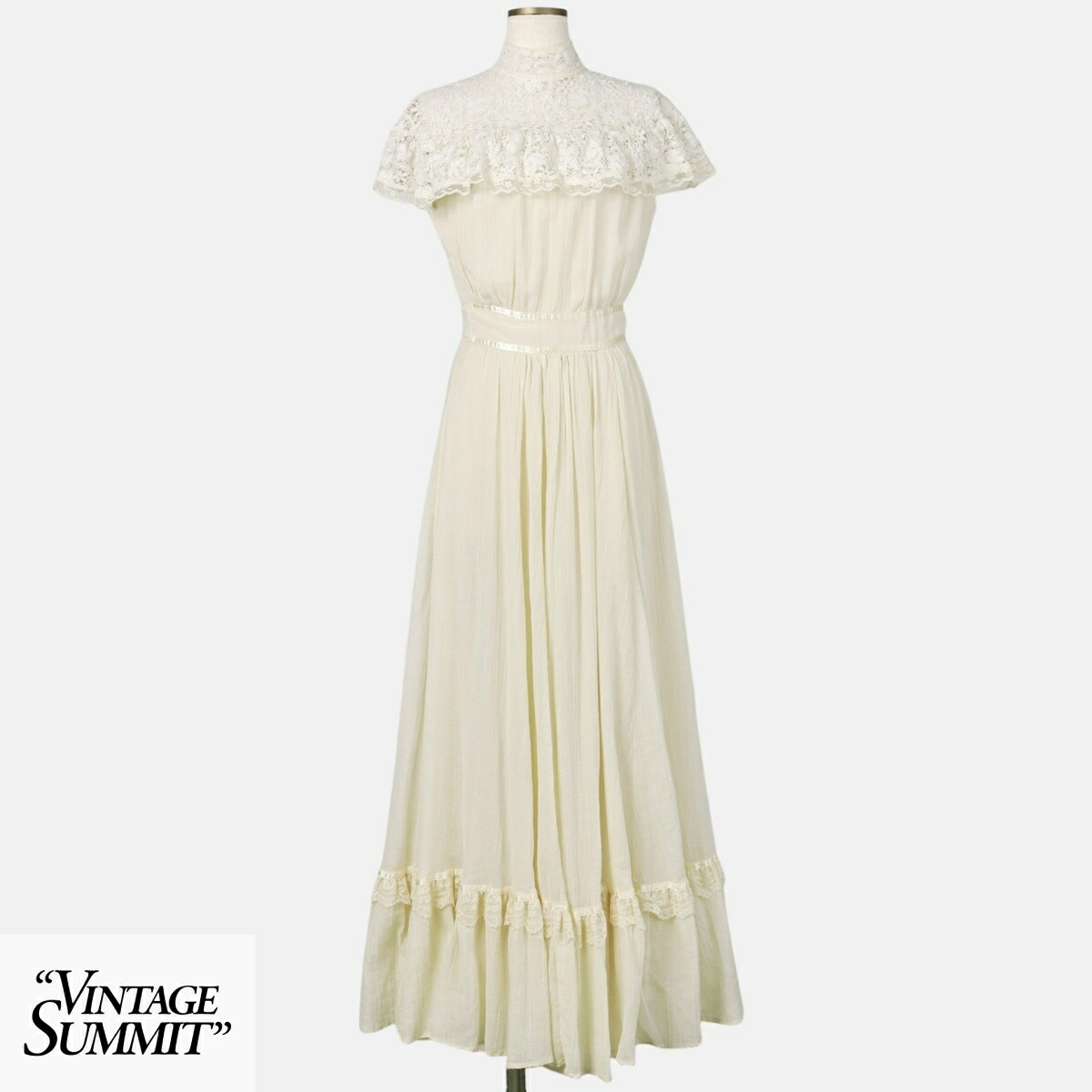 古着 70'S ガンネサックス GUNNE SAX Jessica マキシ丈 ノースリーブ フレアワンピース USA製 レディースS相当 ヴィンテージ /eva000840 【中古】 【260627】 【N2607】｜古着屋JAM