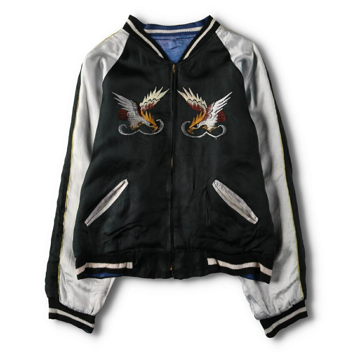 楽天市場】50's ビンテージ ☆ JAPAN 龍 鷹 刺繍 別珍 × サテン 中綿