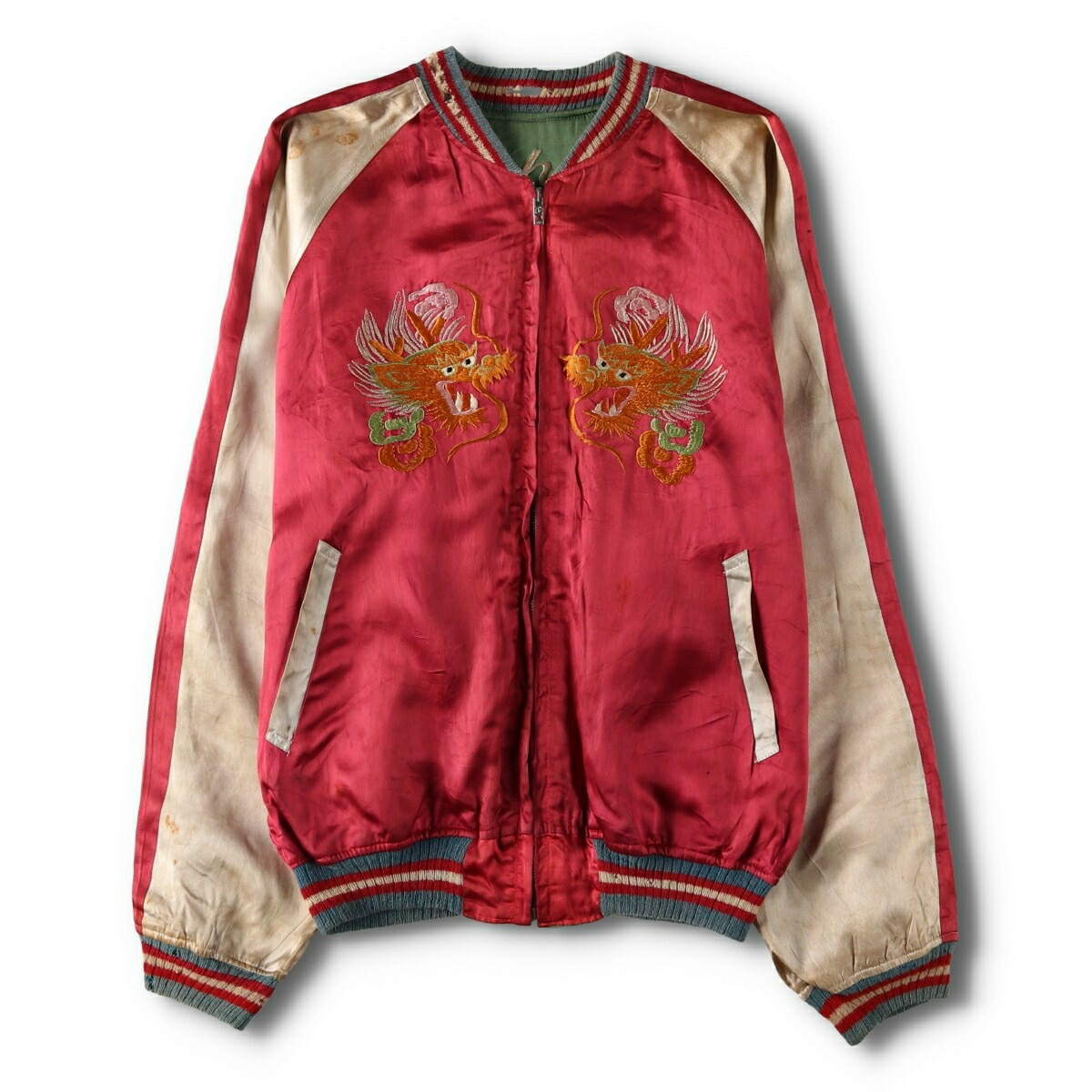 楽天市場】50's ビンテージ ☆ JAPAN 龍 鷹 刺繍 別珍 × サテン 中綿
