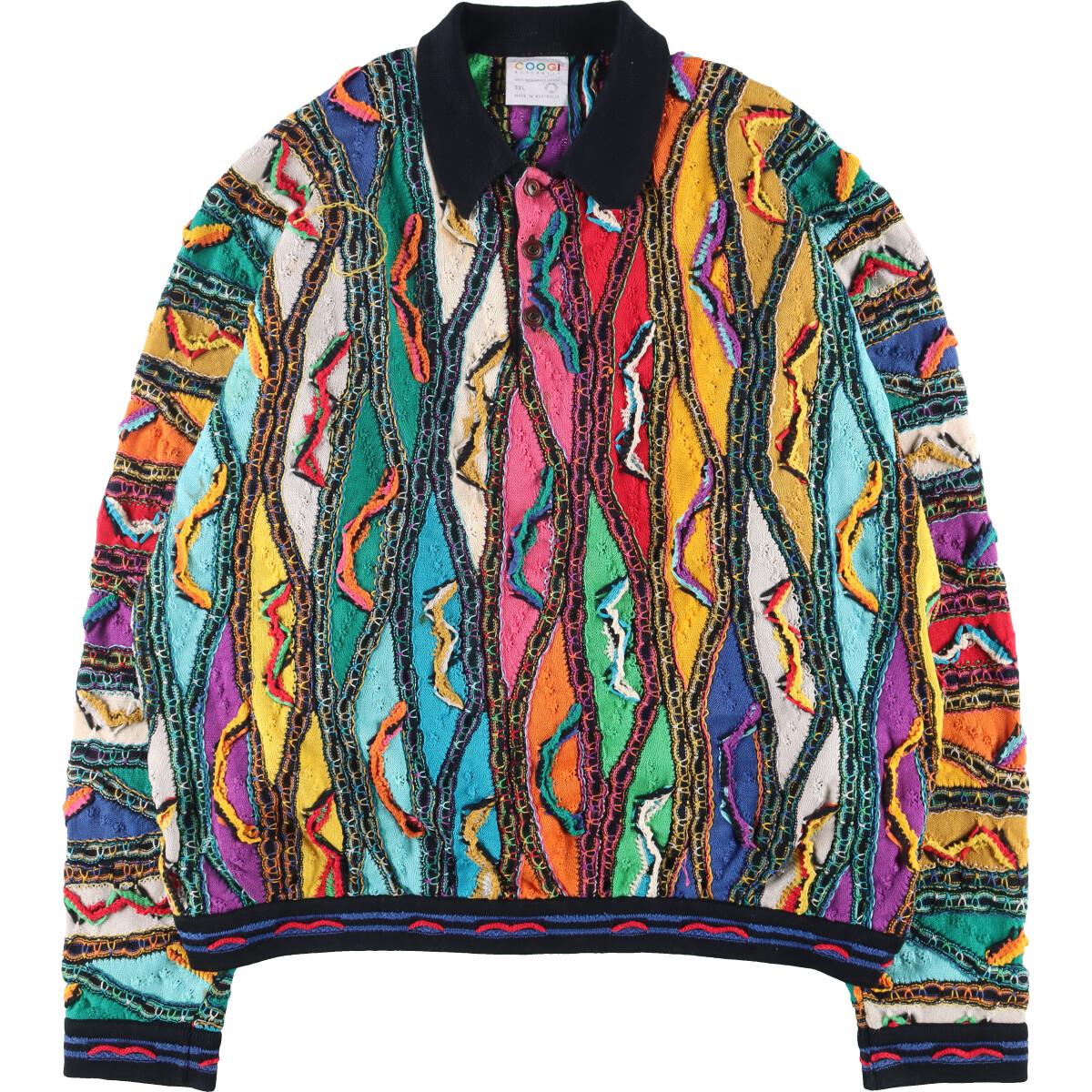 お買得！】 90s-COOGI ニットセーター 襟付きヘンリーネック L リール