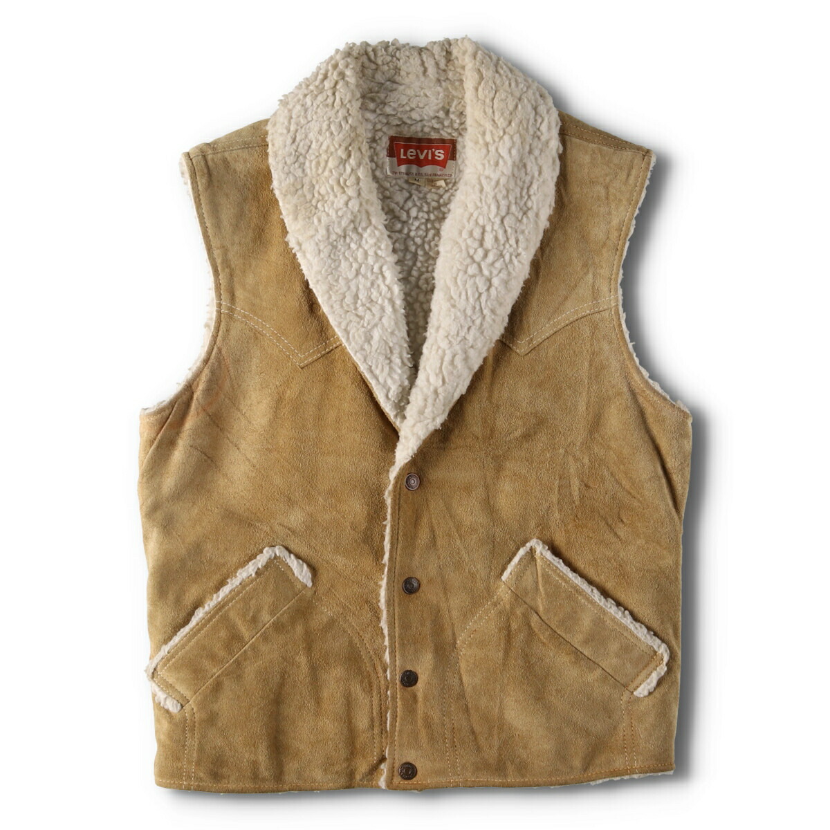 楽天市場】70s リーバイス 本革 スウェード ベスト メンズ L 古着 70