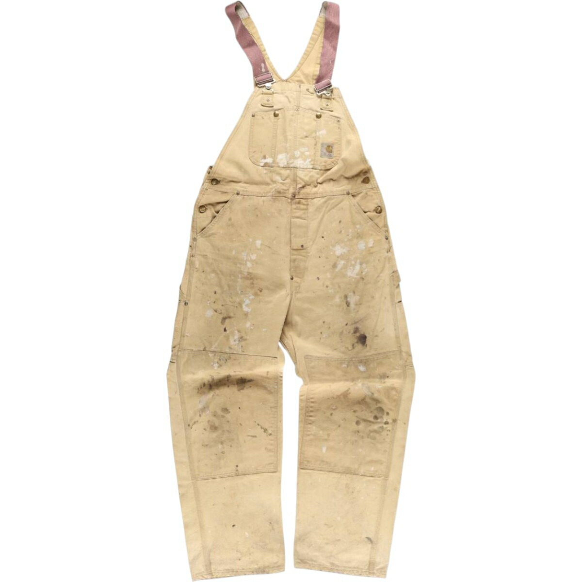 古着 カーハート Carhartt ペイント ダブルニー ダック オーバーオール メンズw37相当 /evb010552 【中古】 【250728】 【SS2603_10】