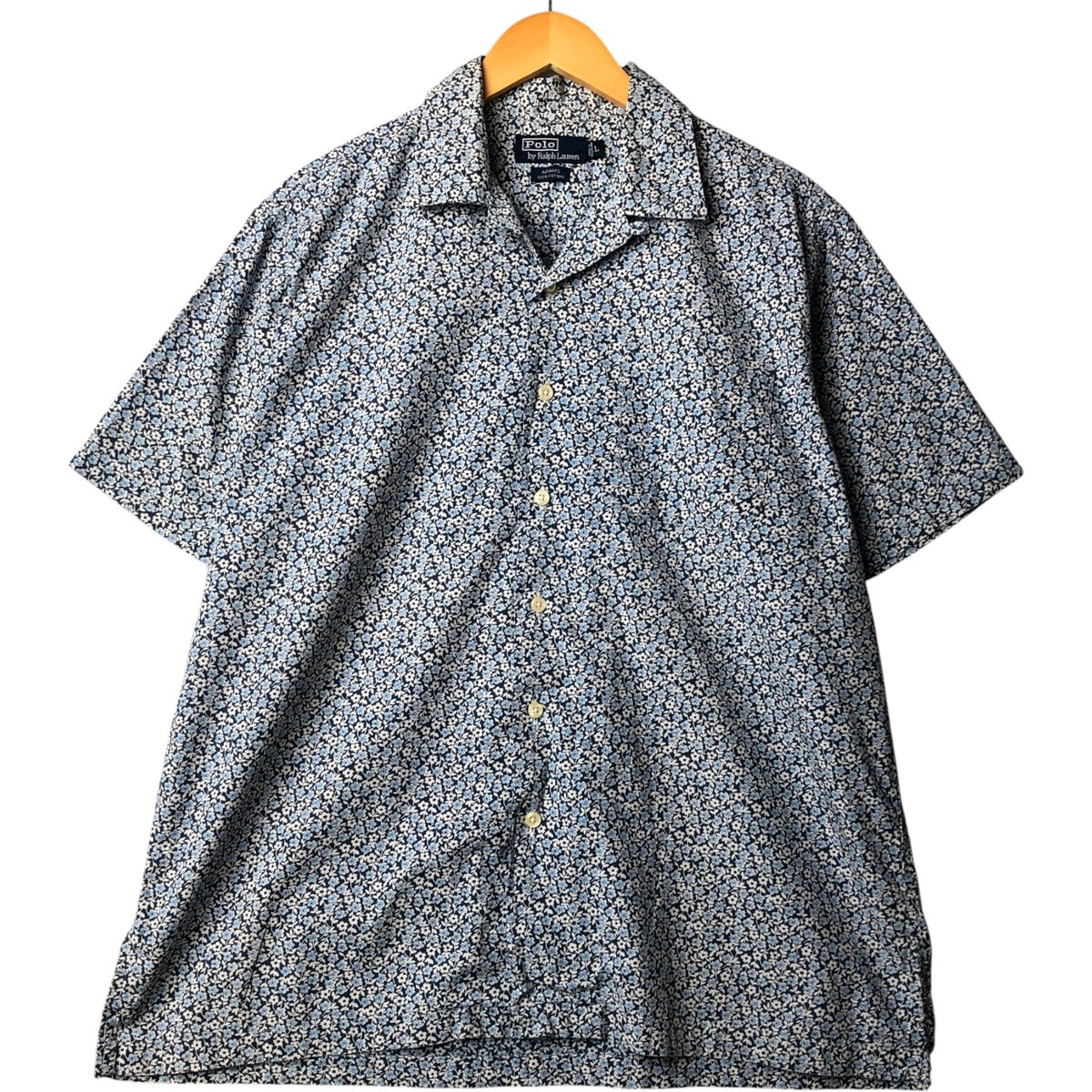 古着 ラルフローレン Ralph Lauren POLO by Ralph Lauren ADAMS 花柄 半袖 オープンカラー コットンシャツ ボックスシャツ メンズL相当 /evb029720 【中古】 【250724】