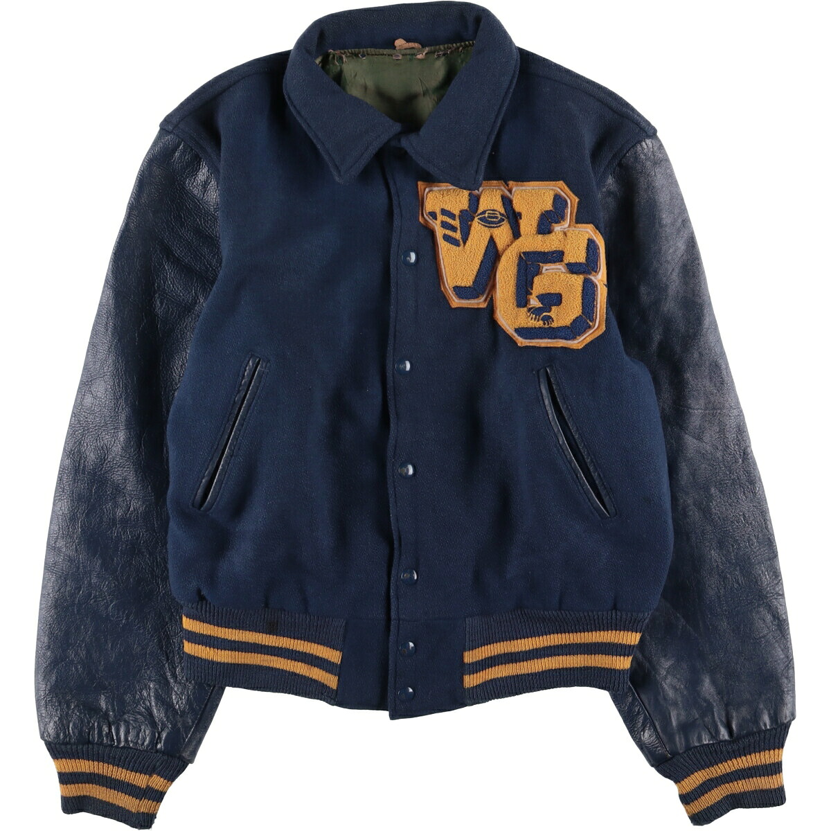 古着 ~70'S HATCHERS Honus Wagner Athletic Goods 袖革ウールボタンスタジャン バーシティジャケット メンズM相当 ヴィンテージ /evb030391 【中古】 【251102】 【SS2603_10】