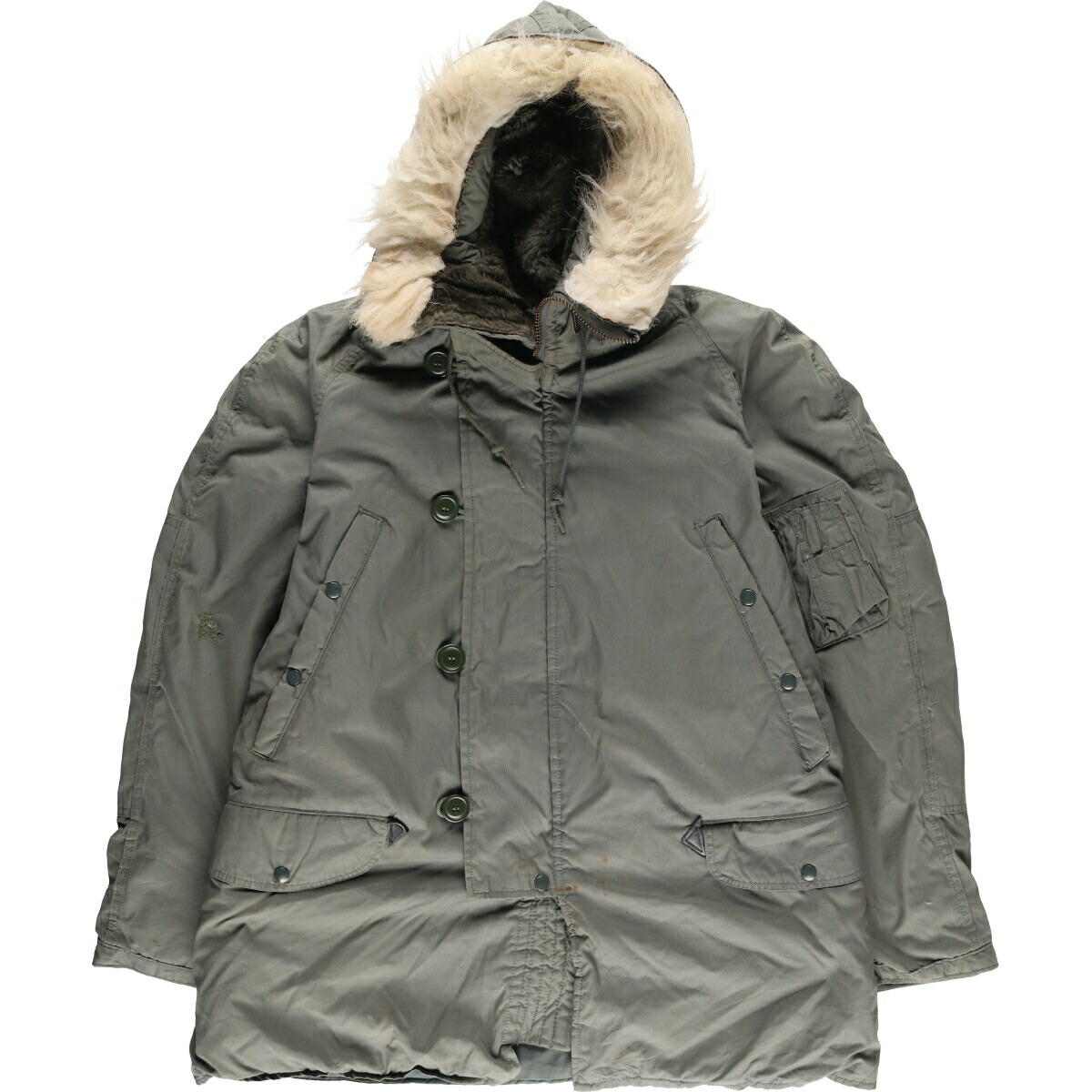 古着 80'S 米軍実品 N-3B ミリタリー フライトジャケット USA製 LARGE メンズL相当 ヴィンテージ /evb030428 【中古】 【251108】 【DL2511-AFC】 【SS2603_10】