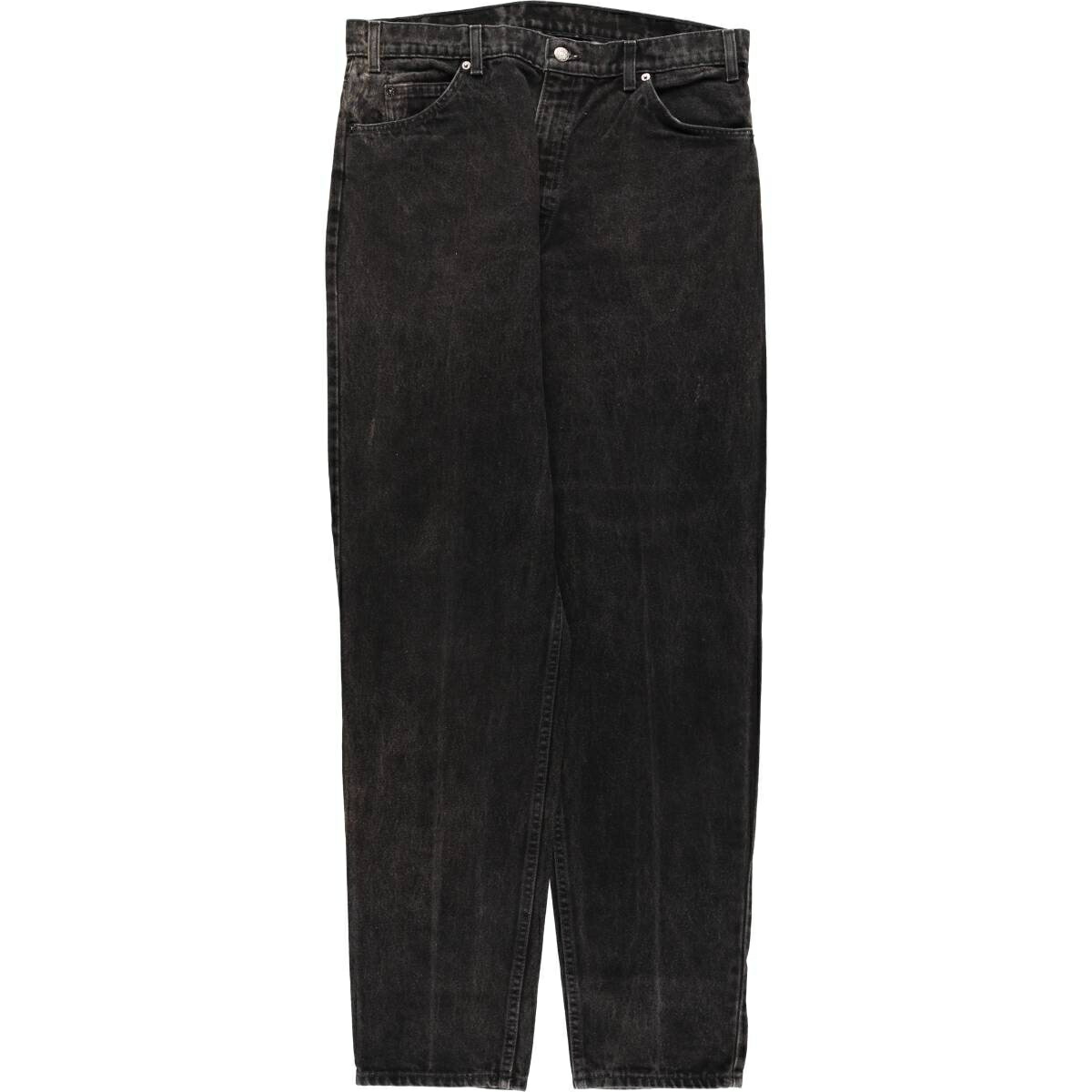 古着 90'S リーバイス Levi's RELAXED FIT ブラックデニム オレンジタブ テーパードデニムパンツ USA製 メンズw34相当 ヴィンテージ /evb030862 【中古】 【251212】 ブラック系 春夏秋冬