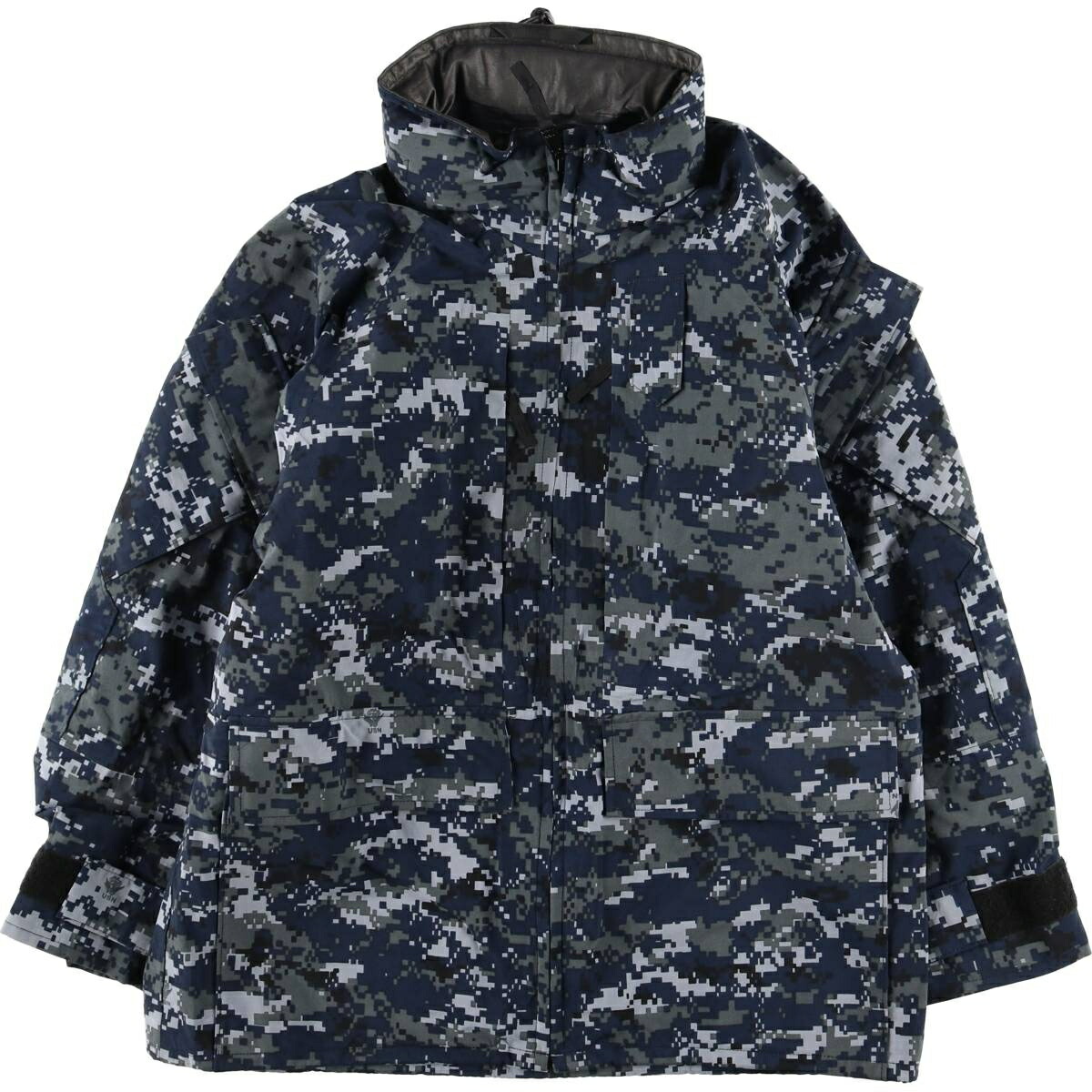 古着 00'S 米軍実品 迷彩柄 NWU デジタルカモ ミリタリー ゴアテックスパーカー USA製 SMALL-X-SHORT メンズS相当 /evb031311 【中古】 【260302】 ネイビー系 春秋冬