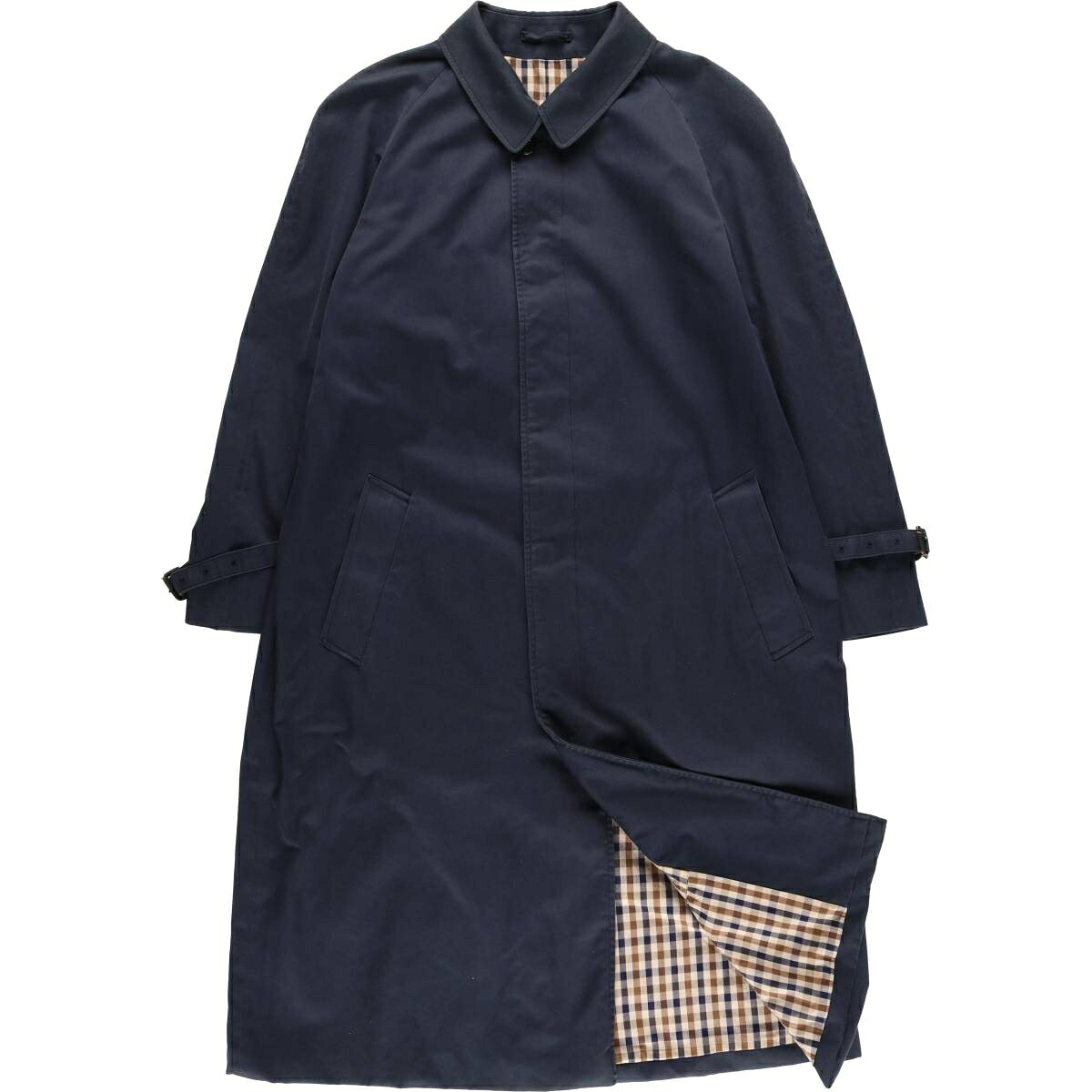 古着 アクアスキュータム Aquascutum ステンカラーコート バルマカーンコート 英国製 メンズXL相当 /evb032427 【中古】 【260129】 【DL2603-BS】 ネイビー系 春秋冬