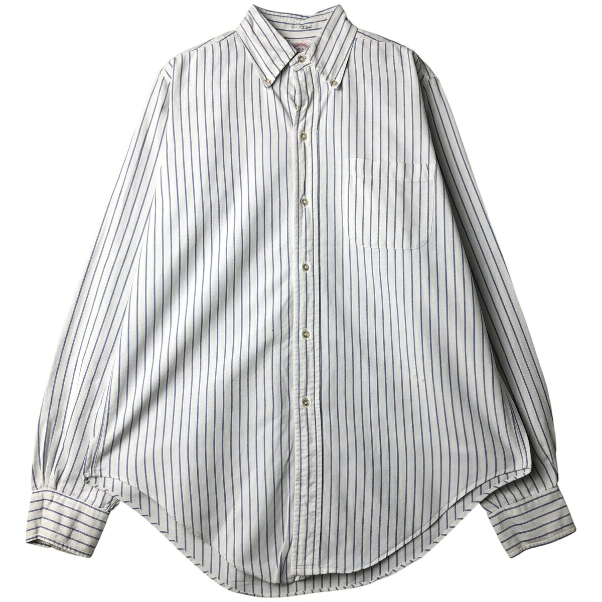 古着 80~90'S ブルックスブラザーズ Brooks Brothers MAKERS 6ボタン 長袖 ボタンダウンストライプシャツ USA製 メンズM相当 ヴィンテージ /evb032452 【中古】 【260201】 【DL2603-BS】 【NH-2508】 ホワイト系 春夏秋冬