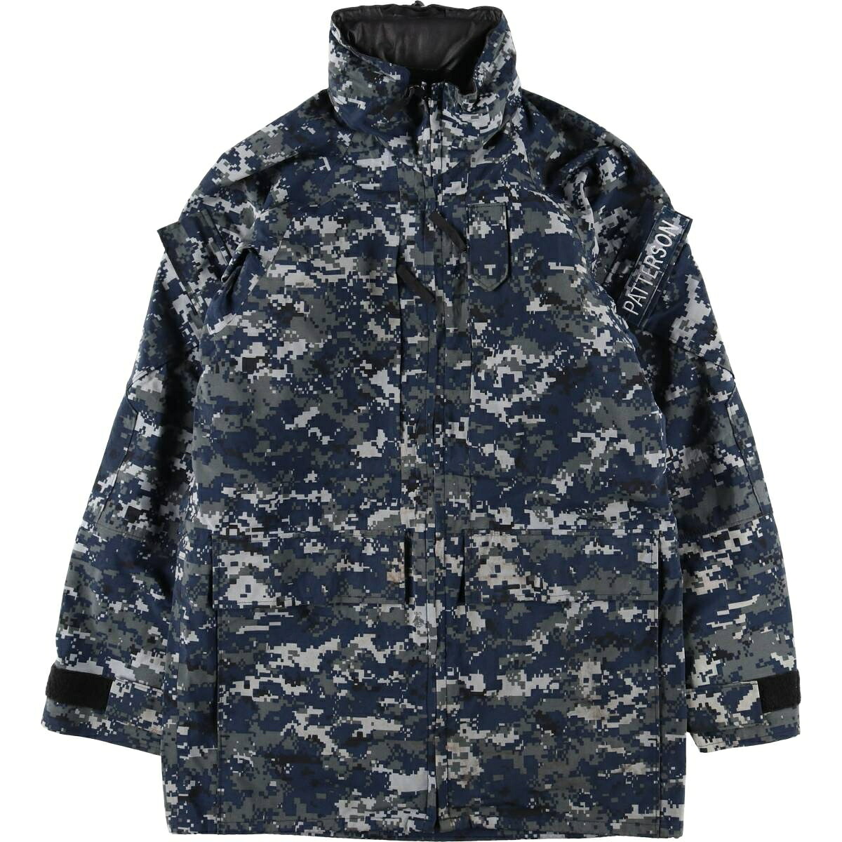 古着 米軍実品 迷彩柄 NWU デジタルカモ ミリタリー ゴアテックスパーカー USA製 SMALL X-LONG メンズS相当 /evb032759 【中古】 【260315】 ネイビー系 春秋冬