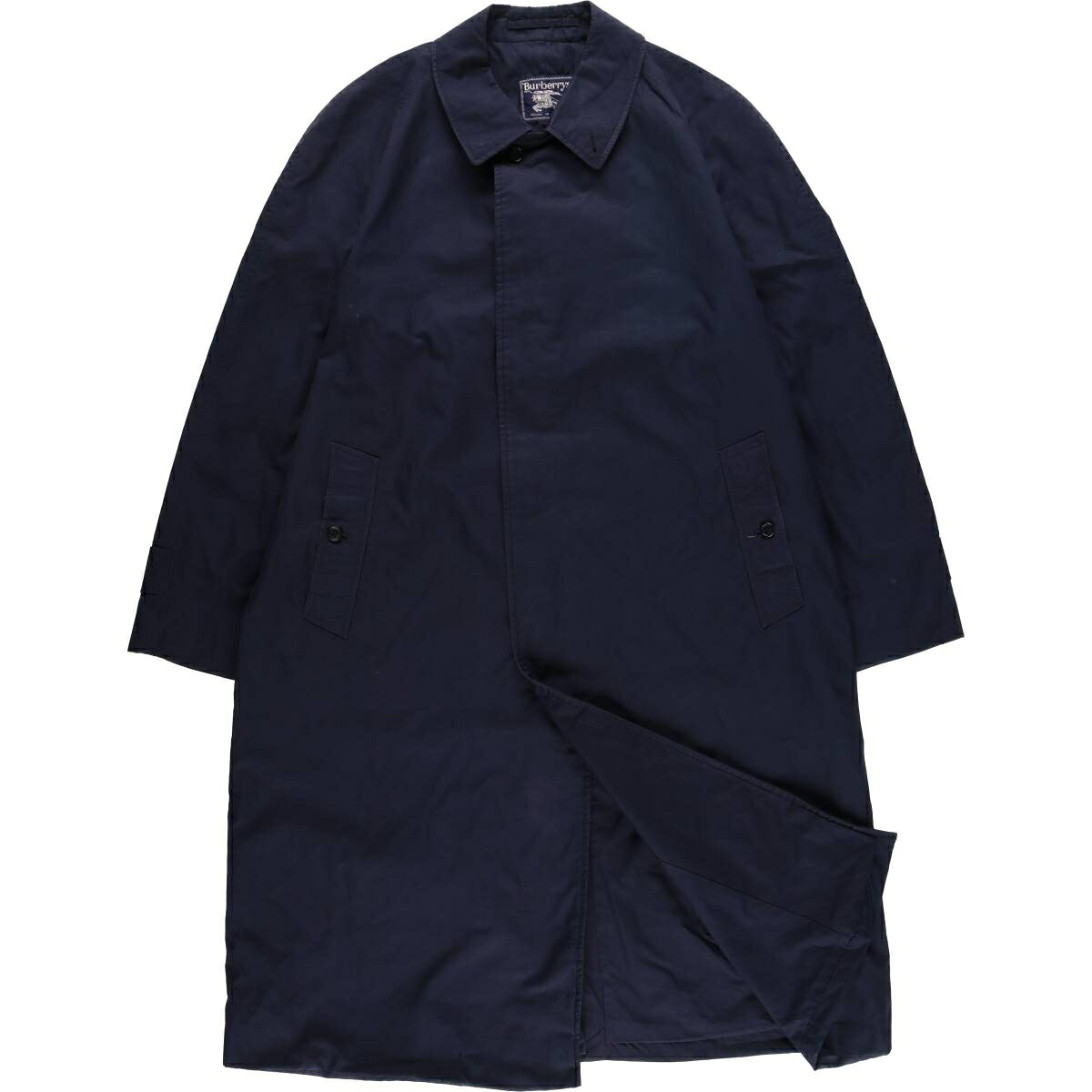 古着 80'S バーバリー Burberry's コットン100％ ステンカラーコート バルマカーンコート 英国製 メンズXL相当 ヴィンテージ /evb032785 【中古】 【260405】 ネイビー系 春秋冬