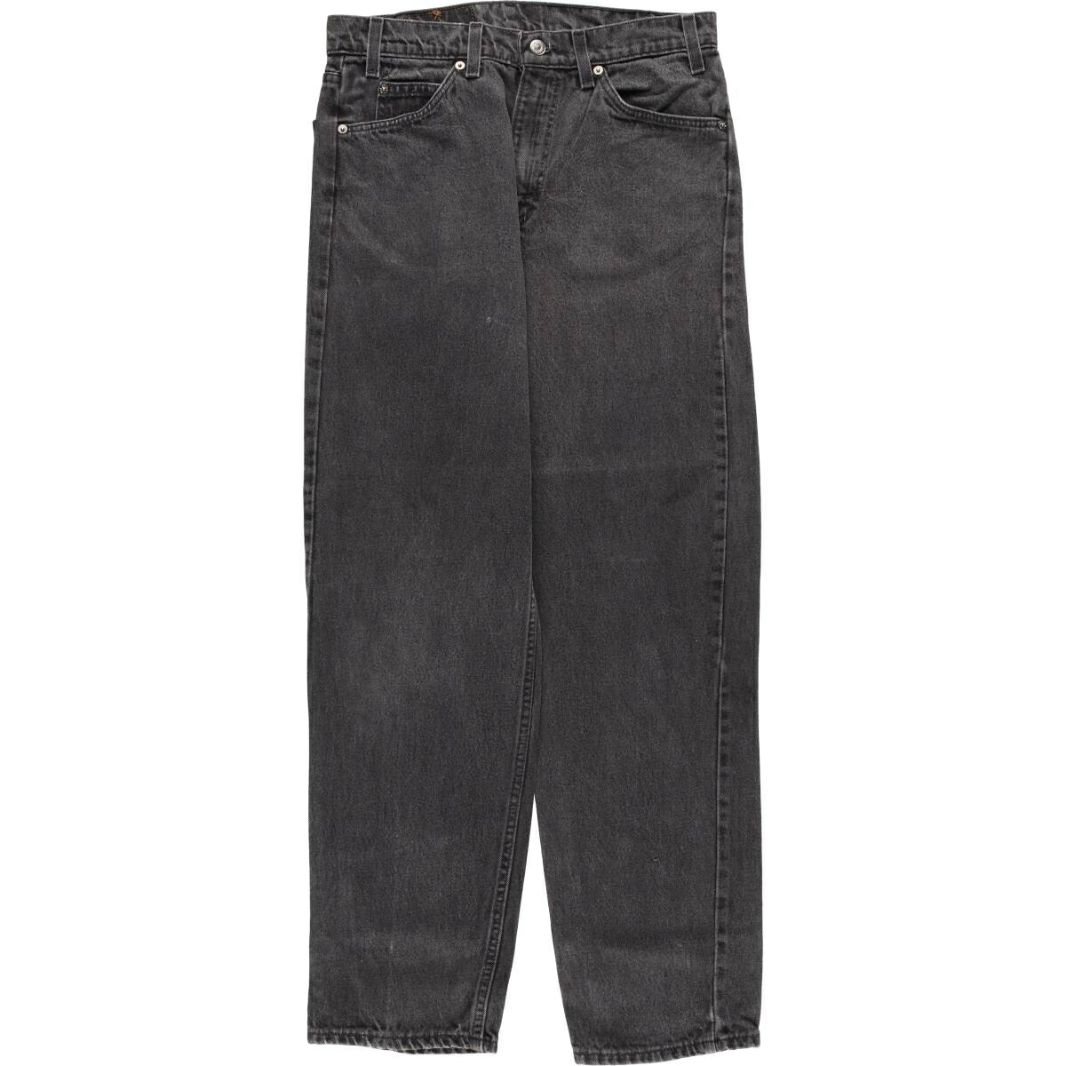 古着 90'S リーバイス Levi's 550 RELAXED FIT オレンジタブ ブラックデニム テーパードデニムパンツ USA製 メンズw32相当 ヴィンテージ /evb033157 【中古】 【260131】 ブラック系 春夏秋冬