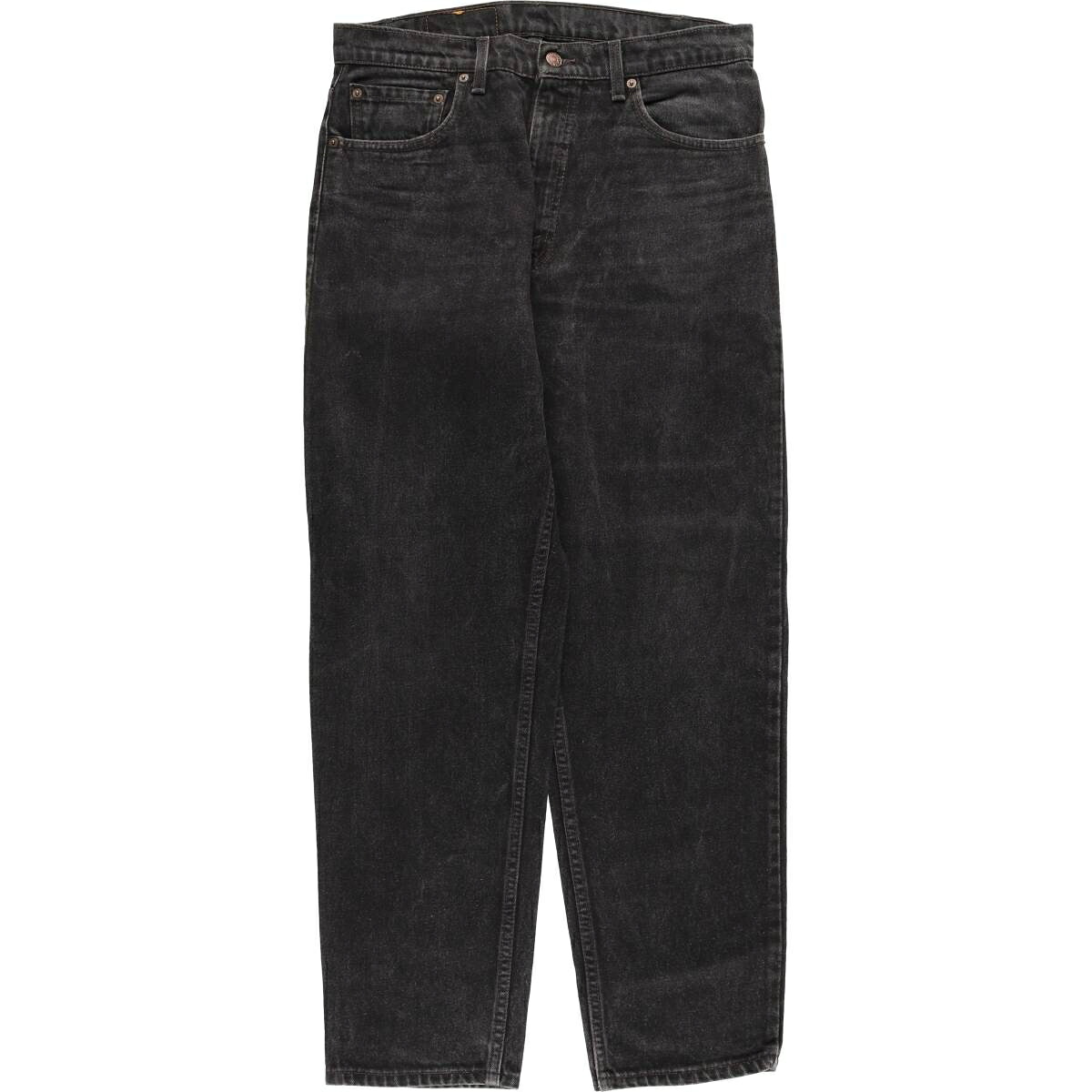 古着 90'S リーバイス Levi's 550 RELAXED FIT TAPERED LEG ブラックデニム テーパードデニムパンツ USA製 メンズw33相当 ヴィンテージ /evb033159 【中古】 【260131】 ブラック系 春夏秋冬