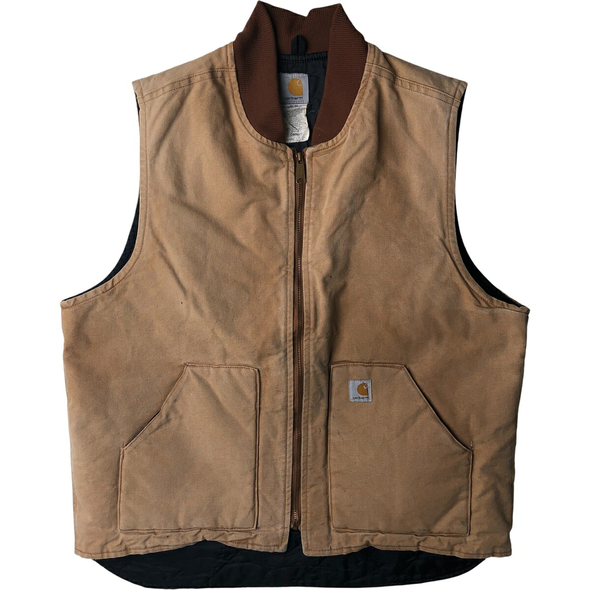 古着 00'S カーハート Carhartt クラシックベスト 中綿入り ダックベスト メンズXL相当 /evb033548 【中古】 【260227】 イエロー系 春秋冬