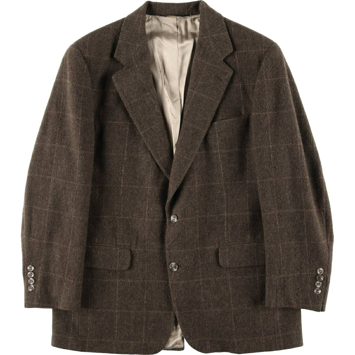 古着 ブルックスブラザーズ Brooks Brothers チェック柄 ヘリンボーン キャメルヘア テーラードジャケット USA製 メンズM相当 /evb033624 【中古】 【260313】 ブラウン系 春秋冬