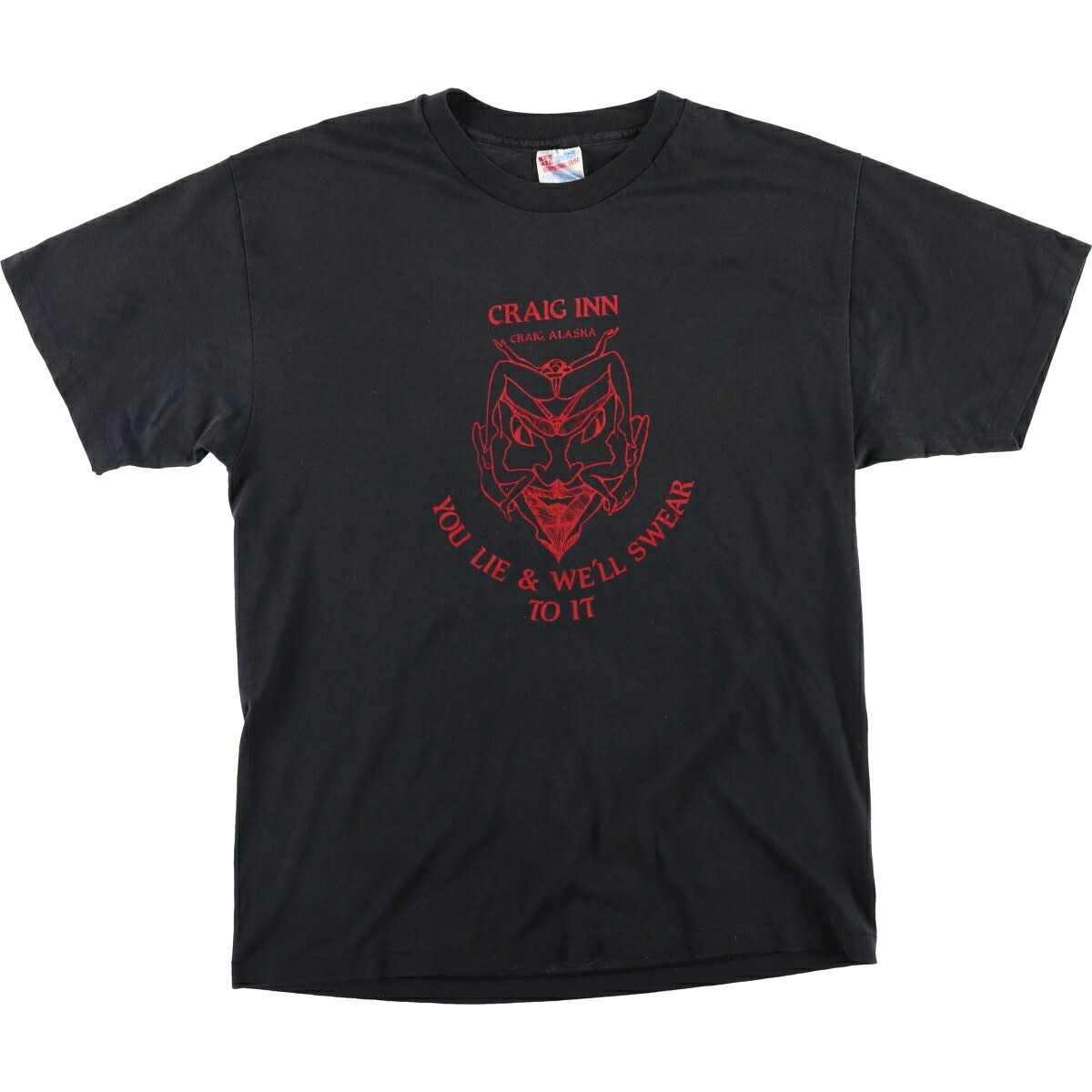 古着 90'S ヘインズ Hanes HEAVYWEIGHT 50/50 エロT だまし絵Tシャツ USA製 メンズL相当 ヴィンテージ /evb034110 【中古】 【260329】 【GR-UN-2604】