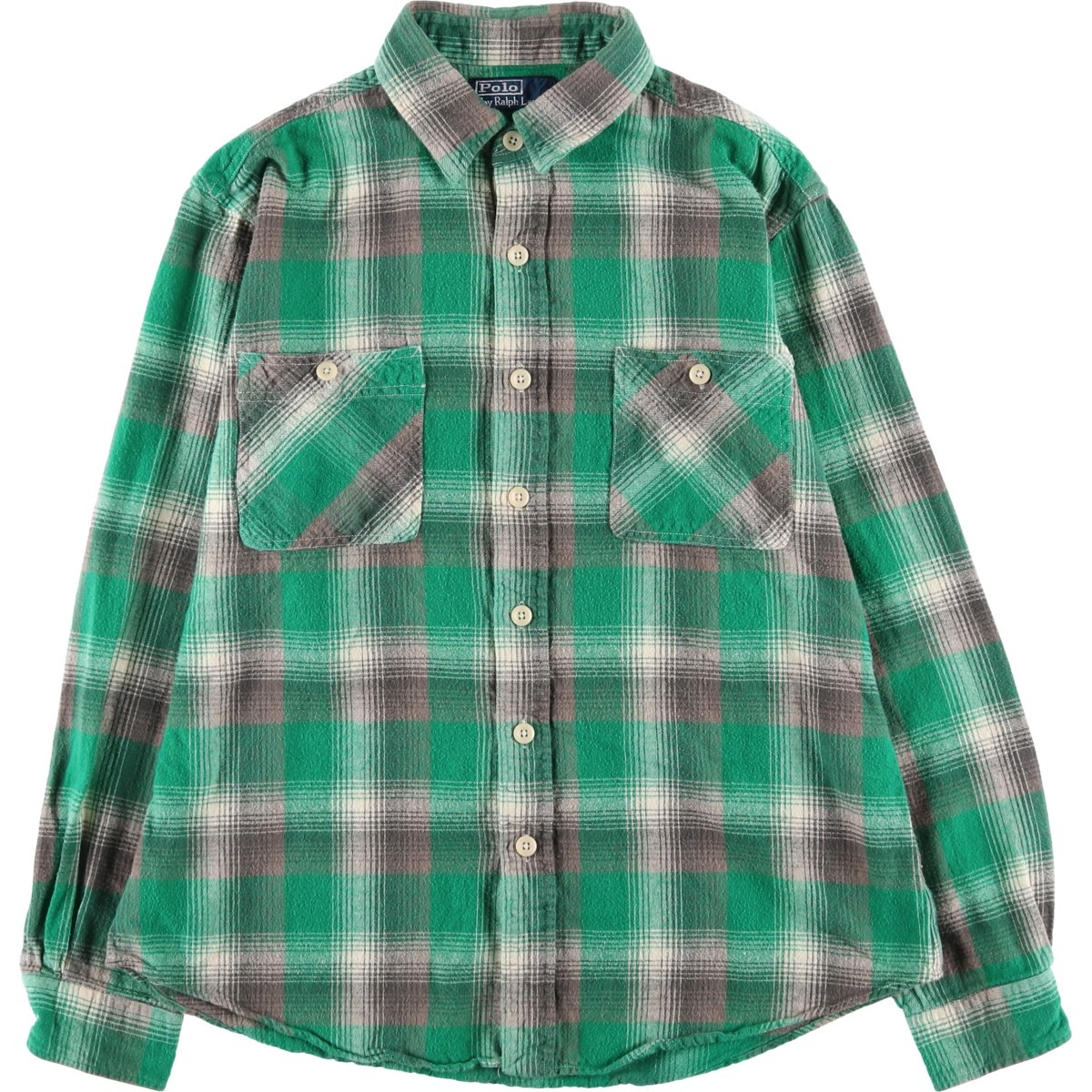 古着 ラルフローレン Ralph Lauren POLO by Ralph Lauren 長袖 フランネルチェックシャツ メンズL相当 /evb034114 【中古】 【260329】 【GR-UN-2604】