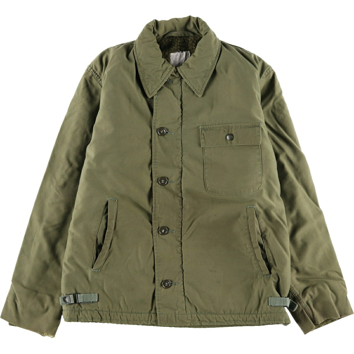 古着 70'S 米軍実品 A-2 ミリタリー デッキジャケット USA製 MEDIUM(38-40) メンズM相当 ヴィンテージ /evb034364 【中古】 【260321】 カーキ系 春秋冬