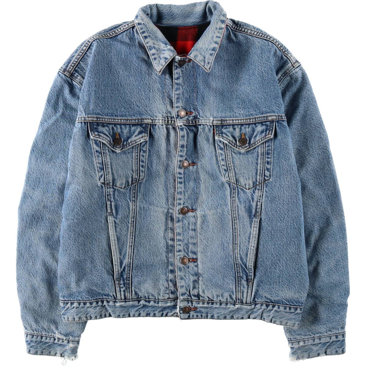 古着 80'S~ リーバイス Levi's オレンジタブ リバーシブル バッファローチェック デニムジャケット Gジャン メンズXXL相当 ヴィンテージ /evb034506 【中古】 【260410】