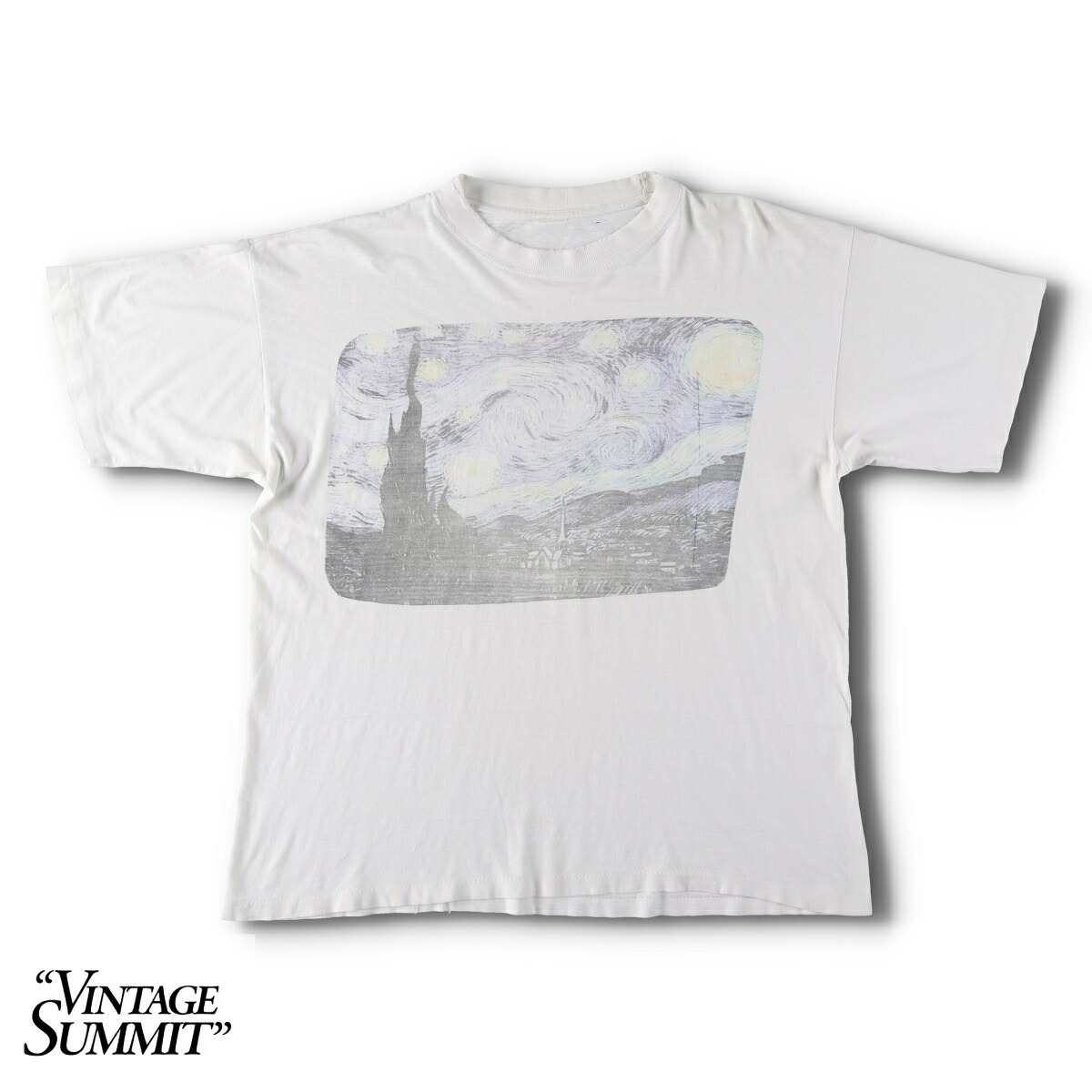 古着 VINCENT VAN GOGH ゴッホ 星月夜 アートTシャツ メンズL相当 ヴィンテージ /evb035132 【中古】 【260626】 【N2607】 ホワイト系 春夏秋｜古着屋JAM
