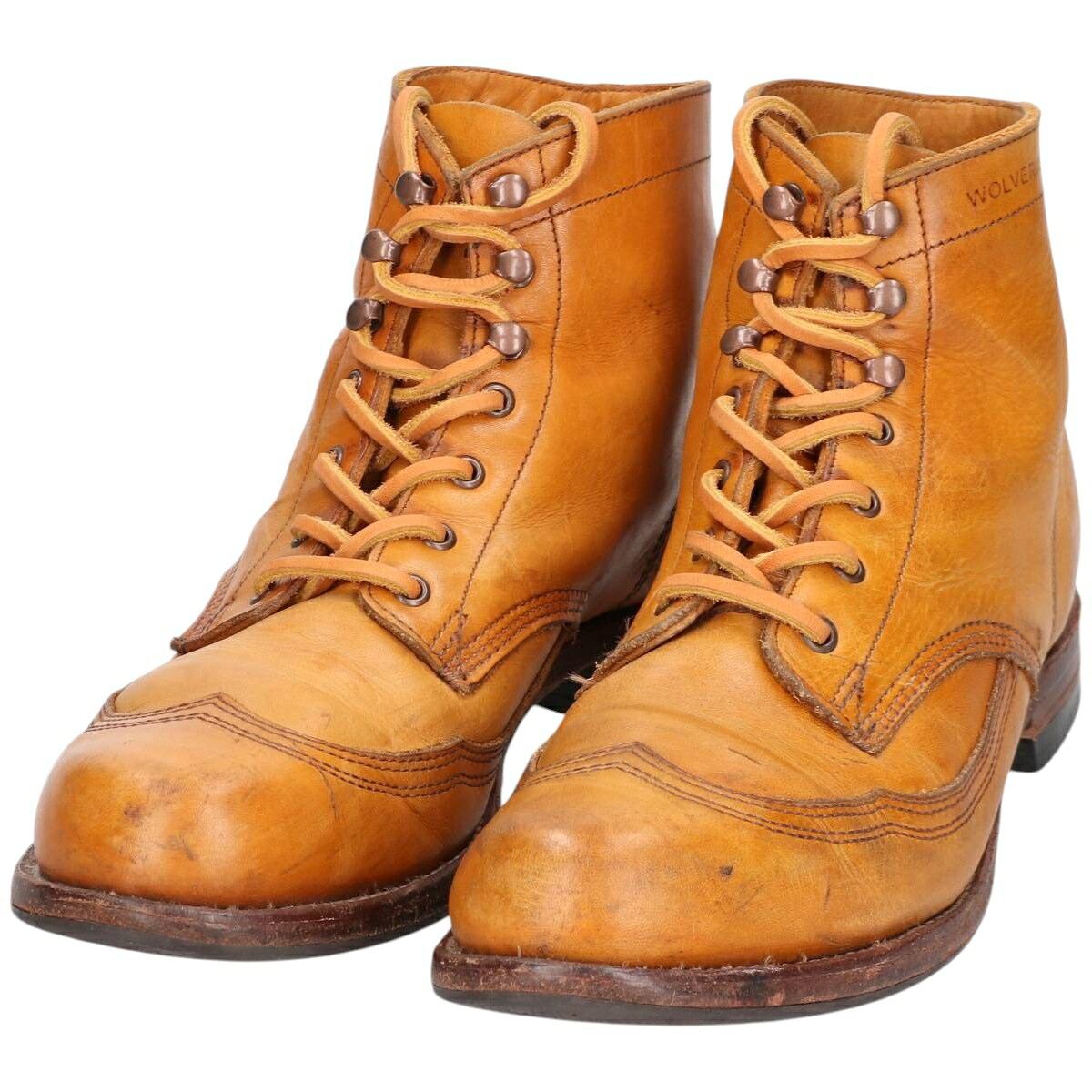 古着 ウルヴァリン WOLVERINE 1000 MILE ウイングチップ ワークブーツ メンズ26.0cm相当 /saa014497 【中古】 【251227】 【CF2512】 ベージュ系 春夏秋冬