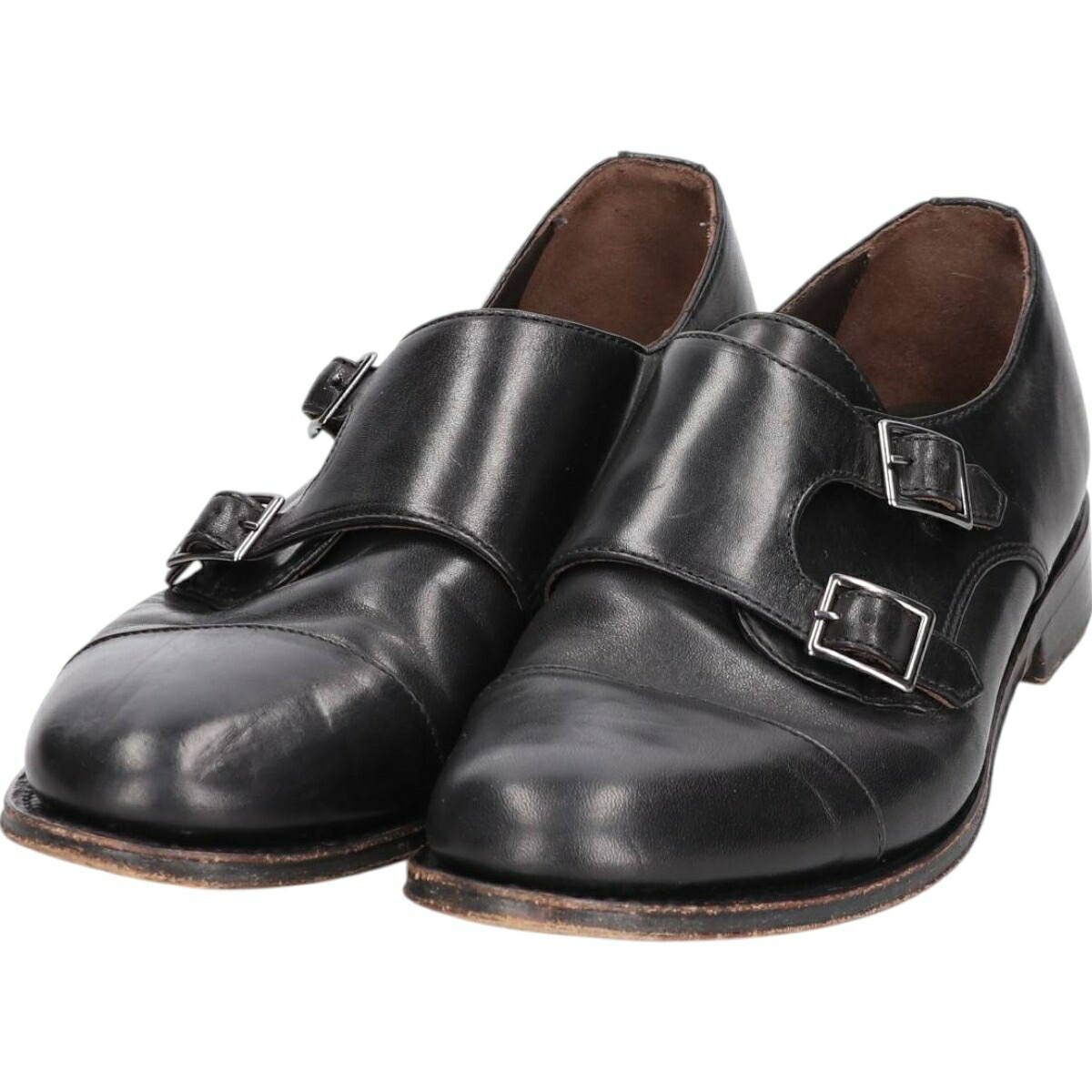 古着 ブルックスブラザーズ Brooks Brothers ストレートチップ モンクストラップシューズ 9 1/2D メンズ27.5cm相当 /saa014597 【中古】 【251211】 【CF2512】 ブラック系 春夏秋冬