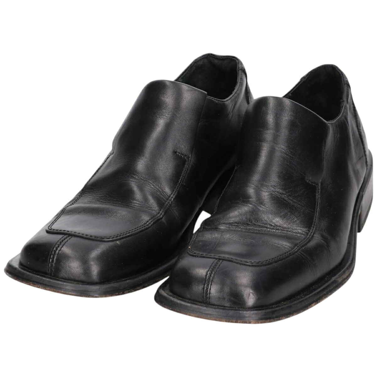 古着 ケネスコール Kenneth Cole Uチップ スクエアトゥ ヴァンプローファー イタリア製 10 メンズ28.0cm相当 /saa014635 【中古】 【260101】 ブラック系 春夏秋冬