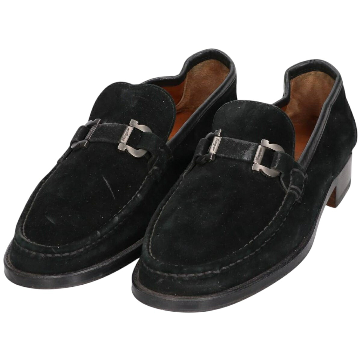 古着 フェラガモ Salvatore Ferragamo スエード ビットローファー イタリア製 8D メンズ26.0cm相当 /saa014653 【中古】 【260112】 ブラック系 春夏秋冬