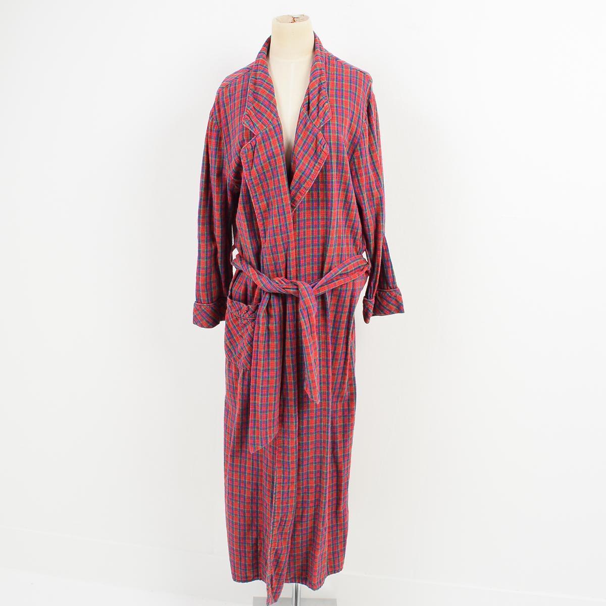 queen annes lace格子花纹大褂房女袍usa制造女士l/wai8202