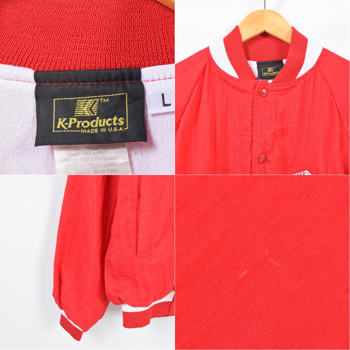 80-90年代k-products尼龙套衫奖茄克usa制造人l复古/waj5673