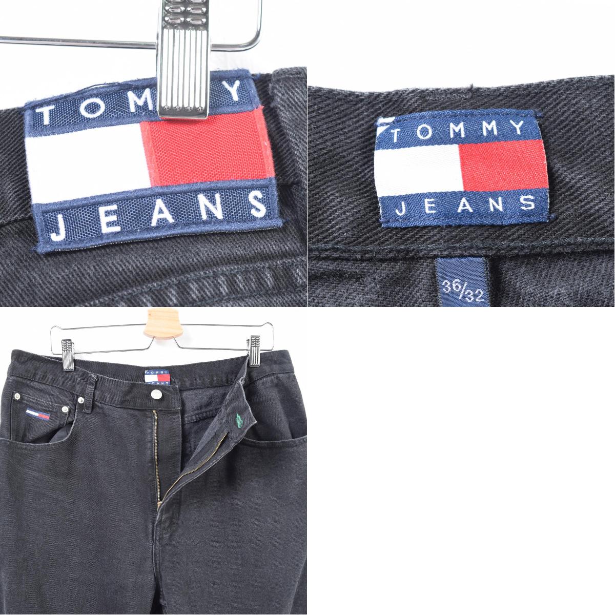 90年代tomihirufiga tommy hilfiger jeans黑色牛仔褲筆直牛仔褲人w36