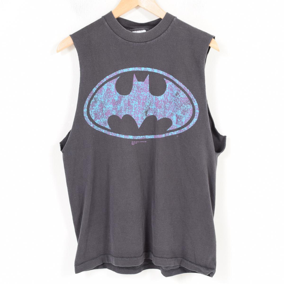 楽天市場 Ssi Batman バットマン 袖カットオフ キャラクタープリントtシャツ ノースリーブｔシャツ Usa製 メンズm Waq4654 中古 古着屋ｊａｍ 古着屋jam