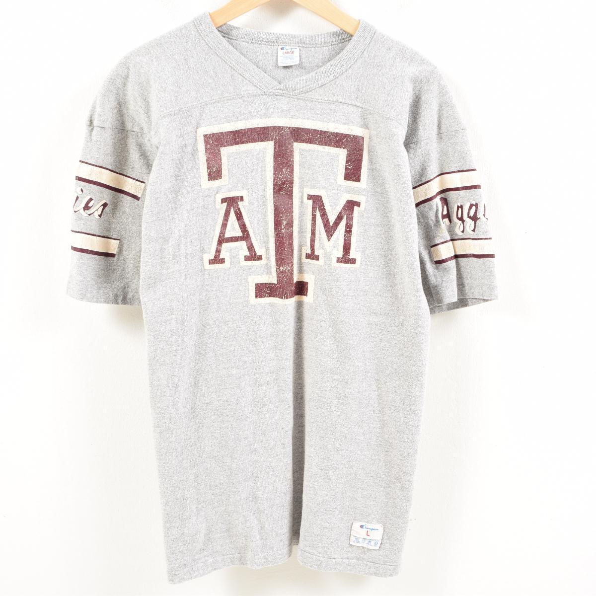 楽天市場 80年代 チャンピオン Champion トリコタグ Texas A M Aggies 12 ハチハチワンツーボディー 霜降り フットボールtシャツ Usa製 メンズl ヴィンテージ Was6451 中古 N1905 M01 Vtg N05 Svtg 古着屋jam