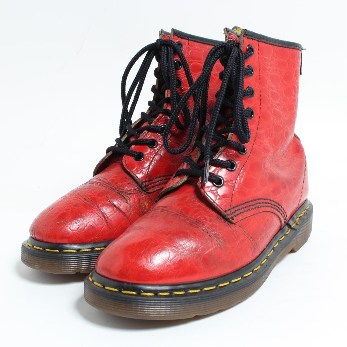 21年春夏再販 ドクターマーチン Dr Martens 型押し 8ホールブーツ 英国製 レディース23 5cm Bon0133 中古 古着屋jam Ss06 2b10f 激安 即納 Stjb Delasalle Fr