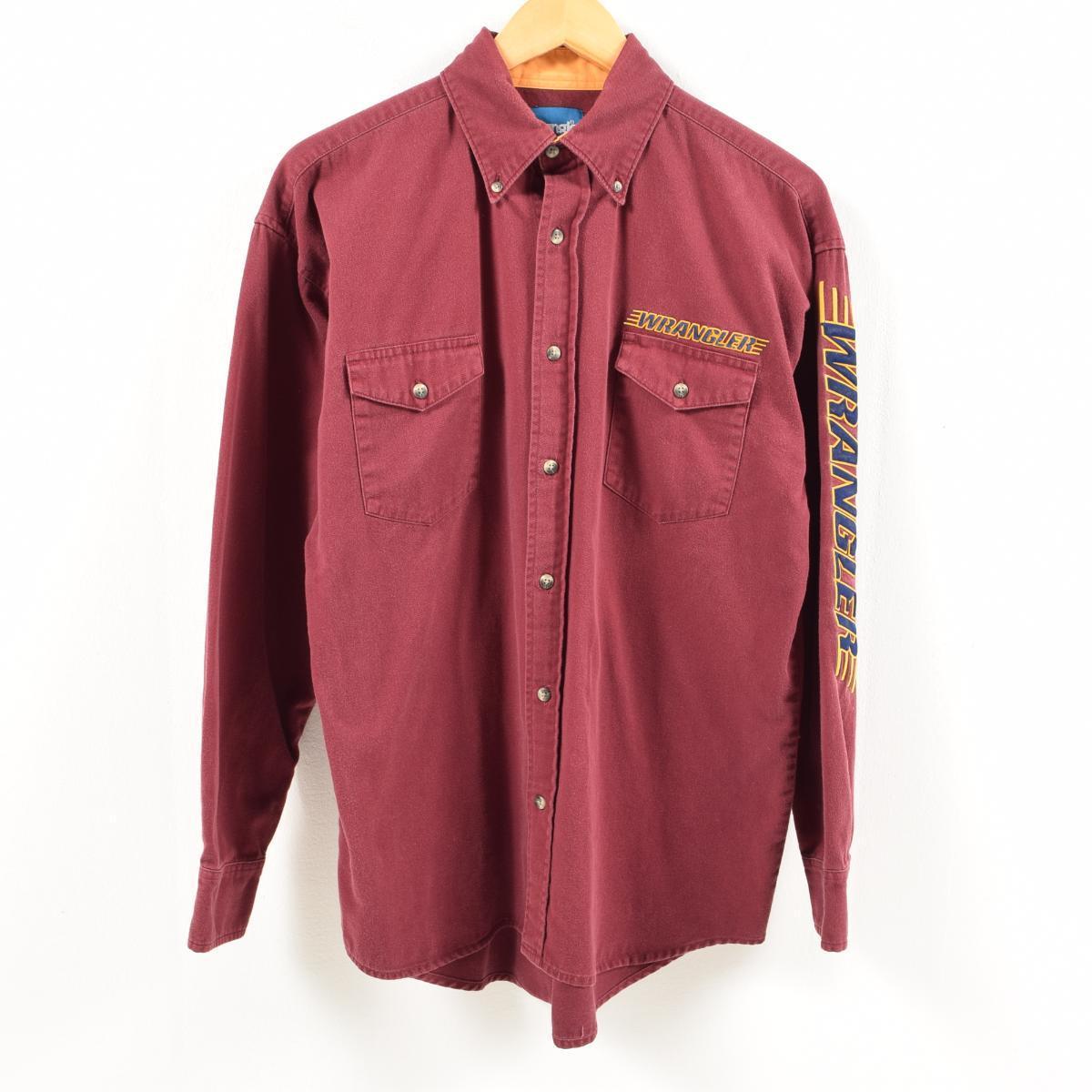 【楽天市場】90年代 ラングラー Wrangler WESTERN SHIRTS 袖ロゴ 長袖 ボタンダウンシャツ メンズXL ヴィンテージ