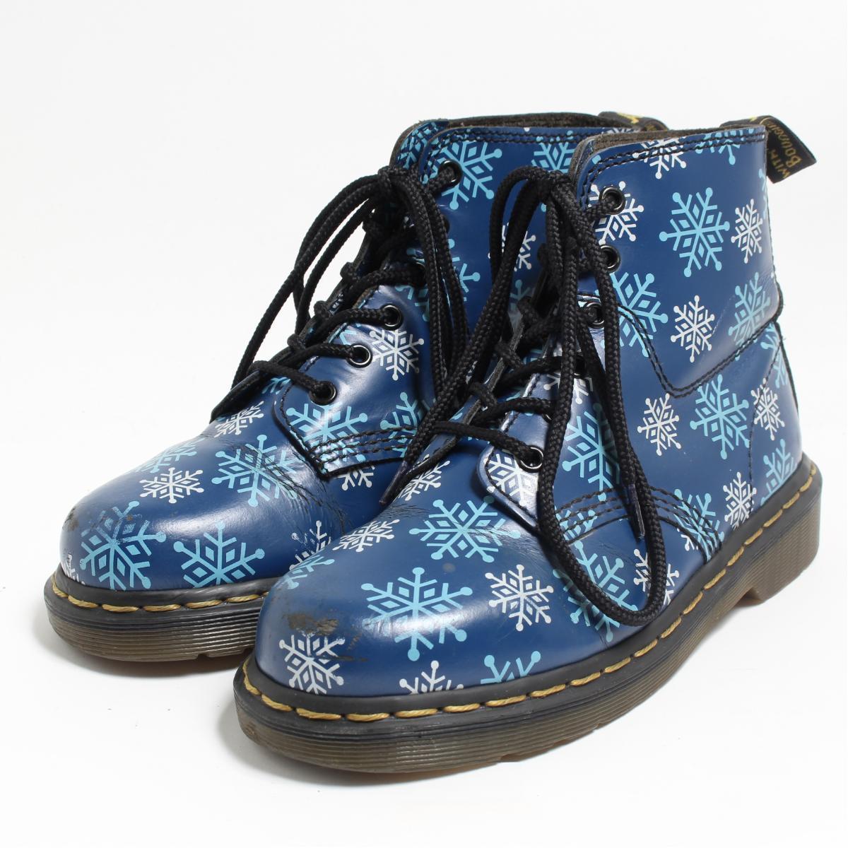 ドクターマーチン ブーツ Dr Martens スノー柄 雪柄 6ホールブーツ 英国製 レディース靴 レディース23 5cm Bon3218 英国製 中古 Ss1912 古着屋jamドクターマーチン Dr Martens スノー柄 雪柄 6ホールブーツ 英国製 レディース23 5cm